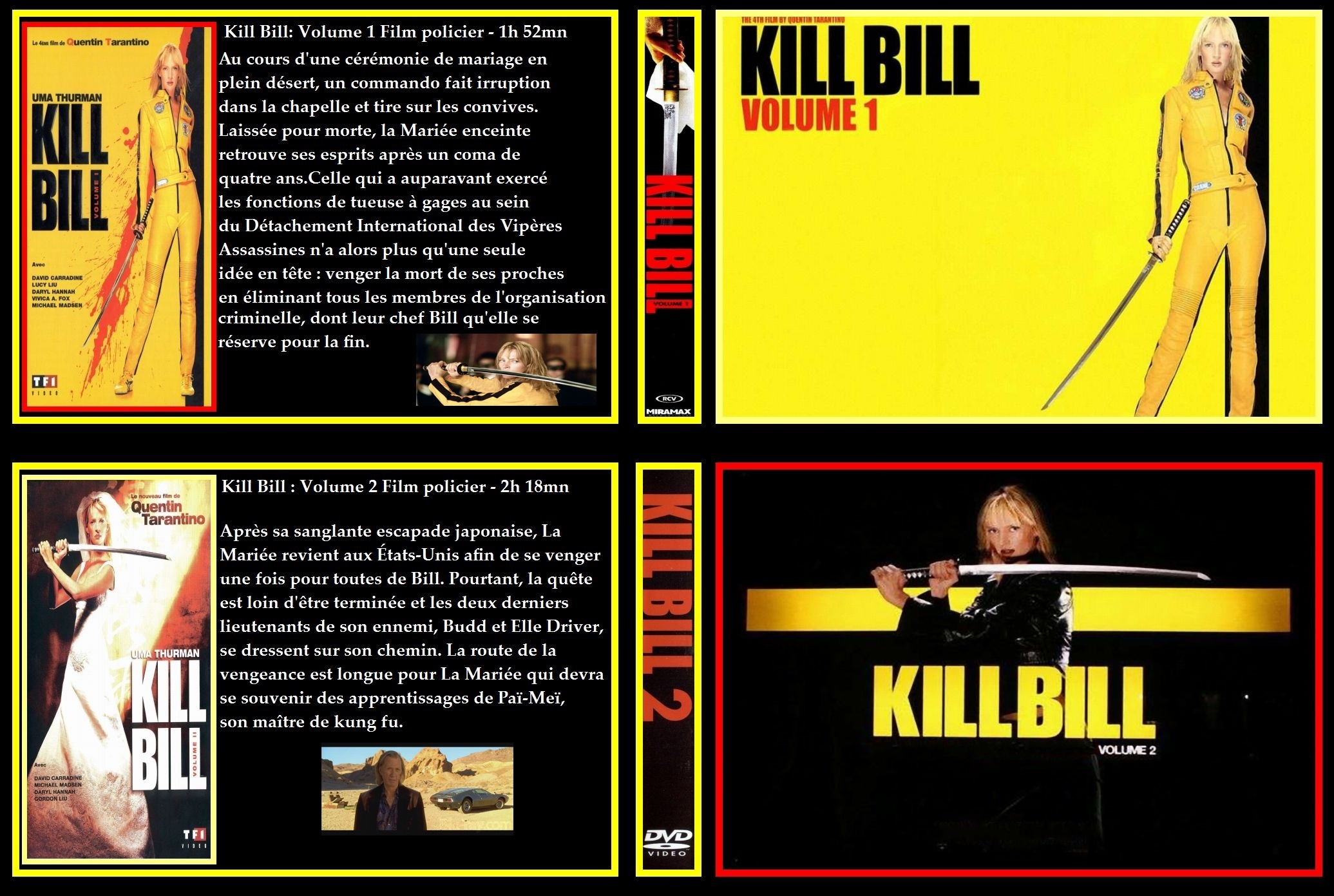 Jaquette DVD Kill Bill 1 et 2 custom v2