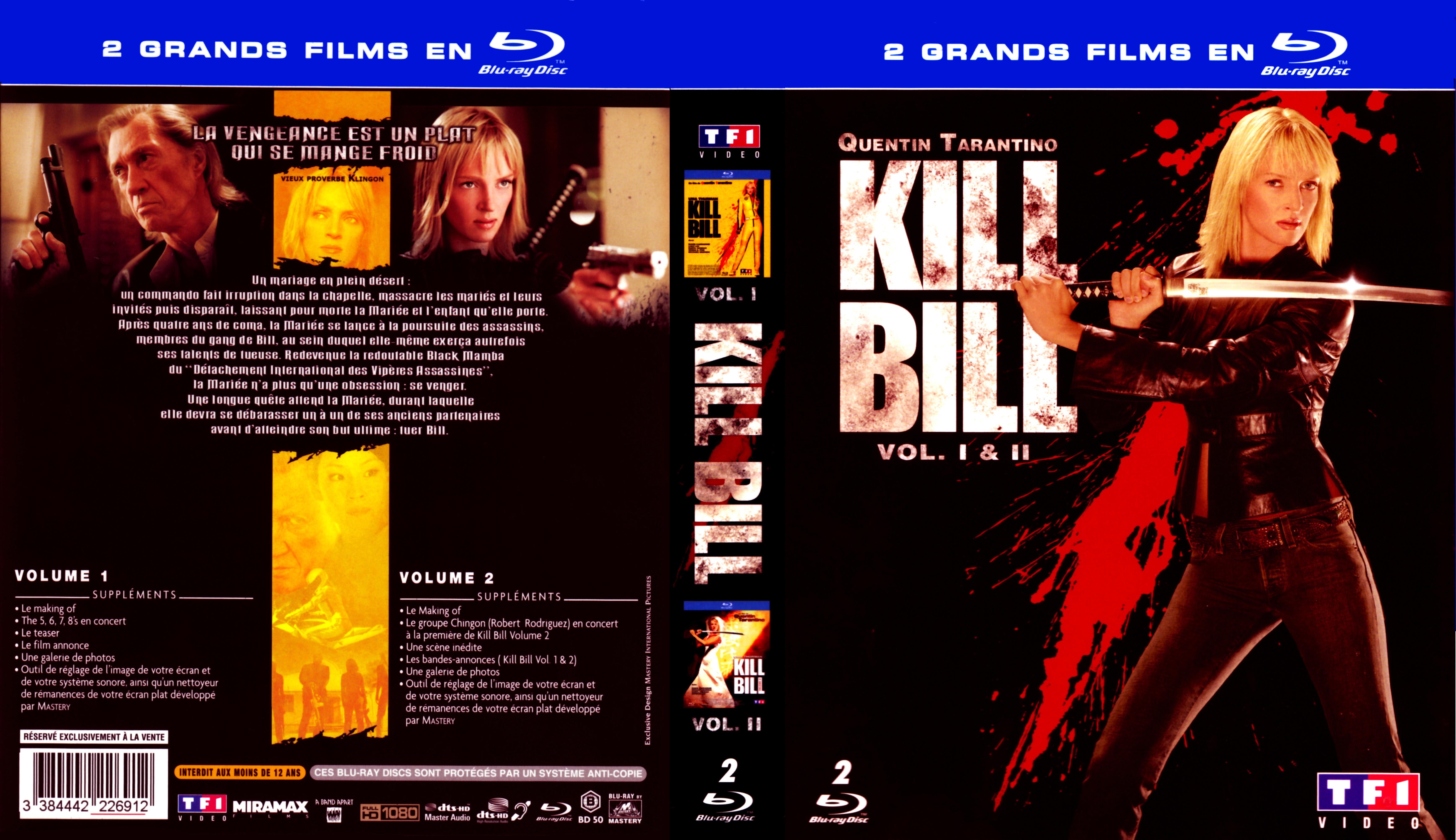Jaquette DVD Kill bill 1 & 2 COFFRET (BLU-RAY)