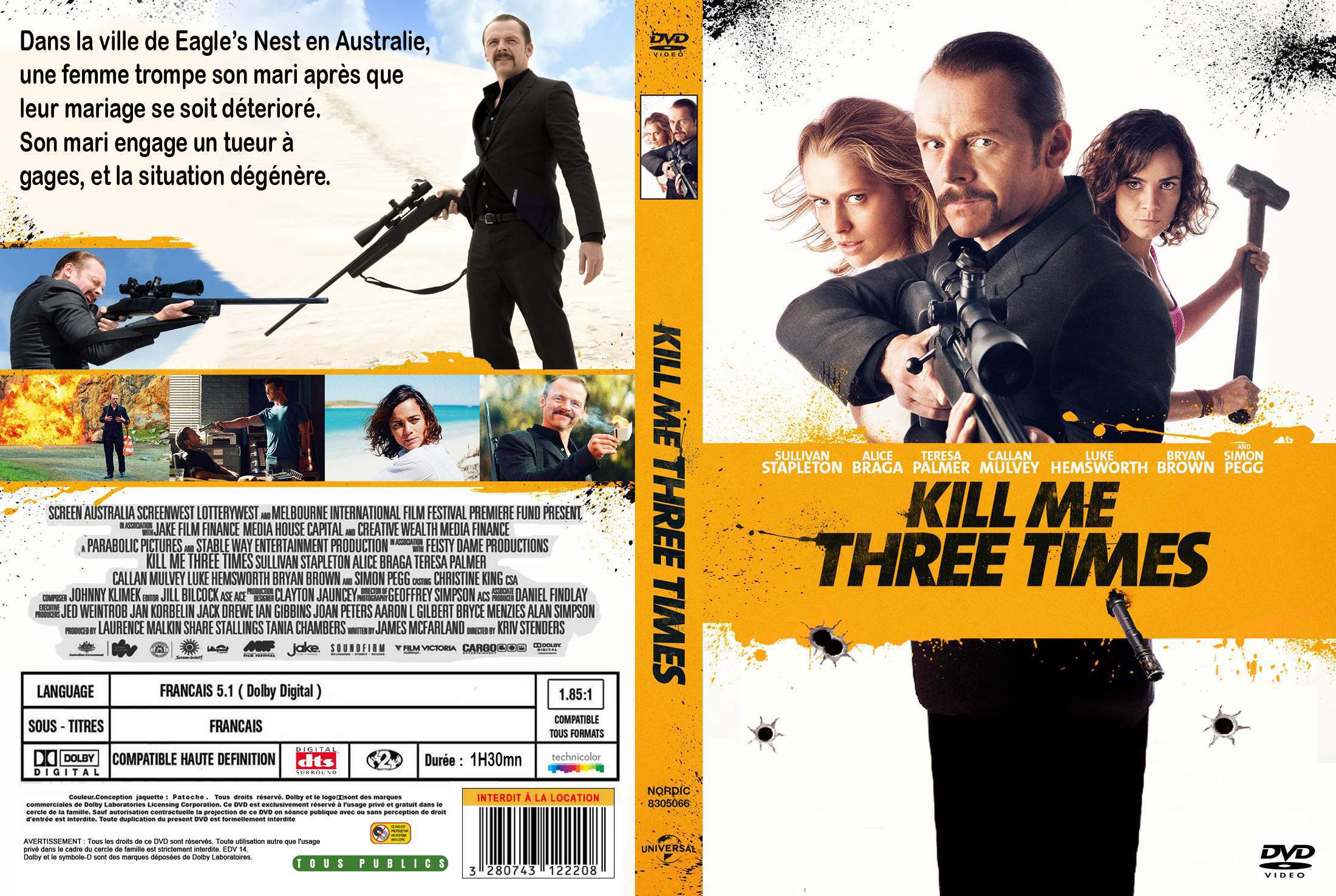 Jaquette DVD Kill me three times custom