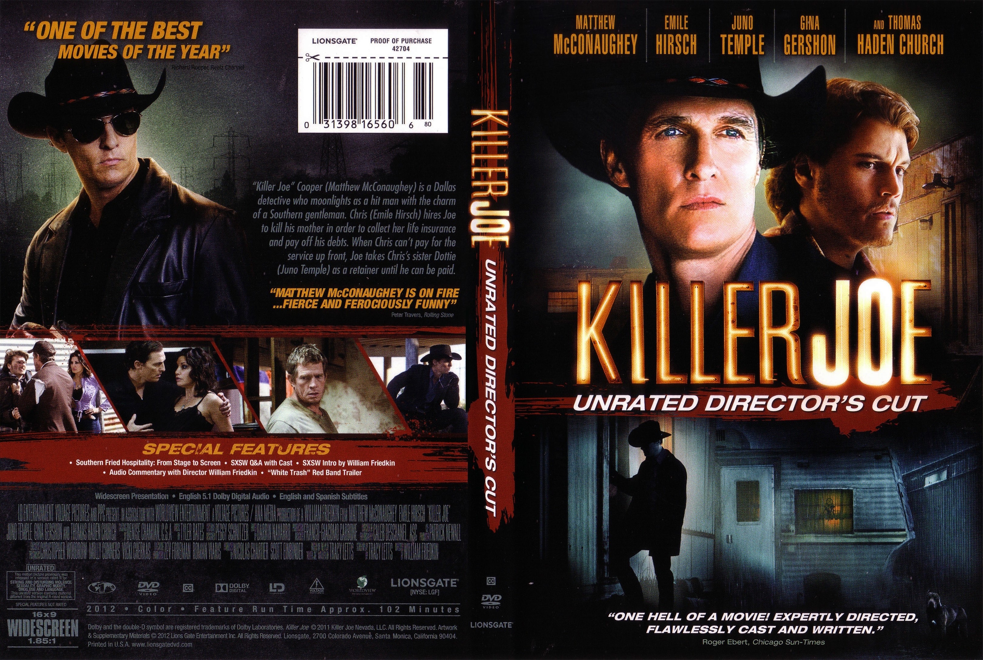 Jaquette DVD Killer Joe (Canadienne)