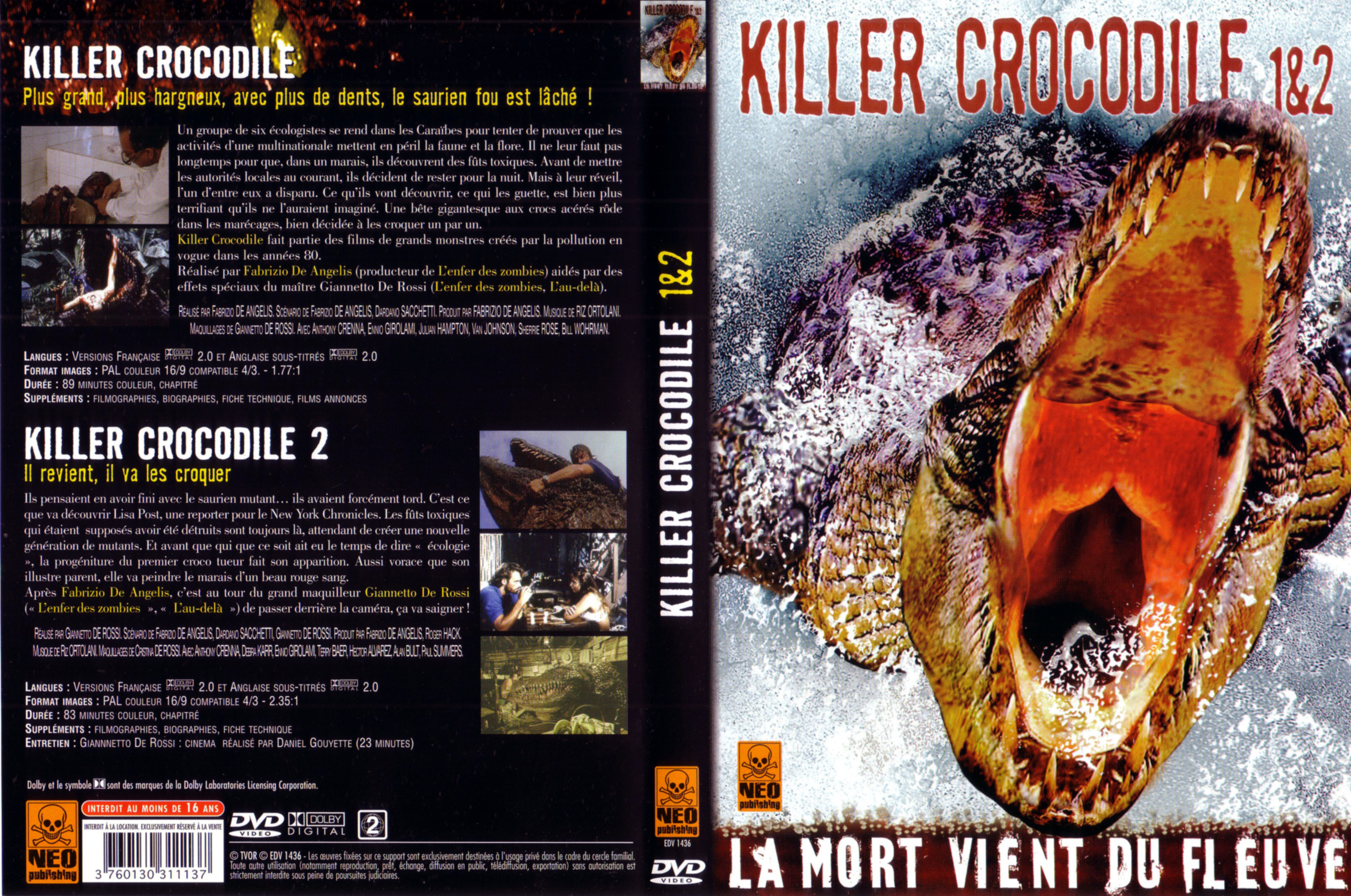 Jaquette DVD Killer crocodile 1 + 2 v3