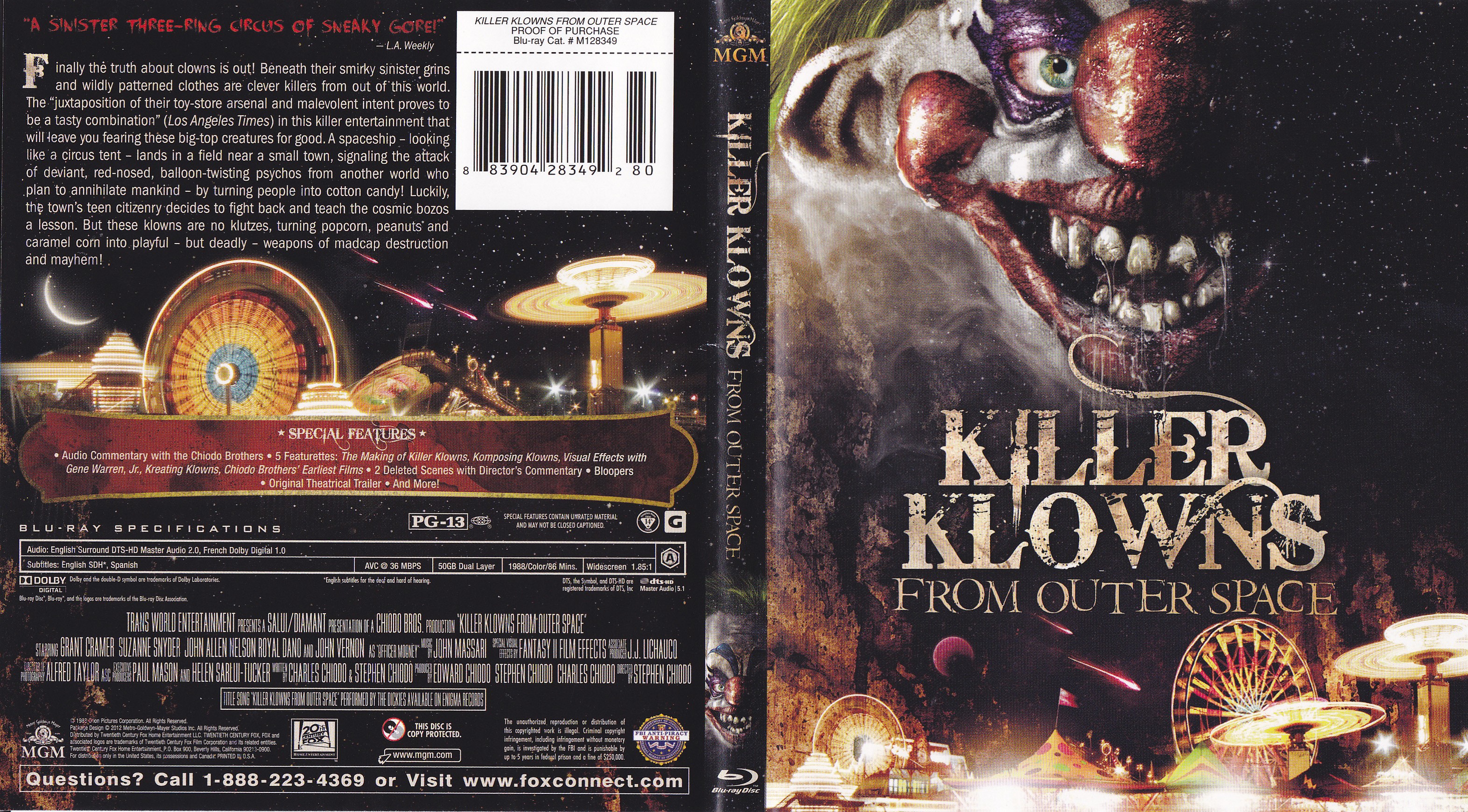 Jaquette DVD Killer klown from outer space Zone 1 (BLU-RAY)