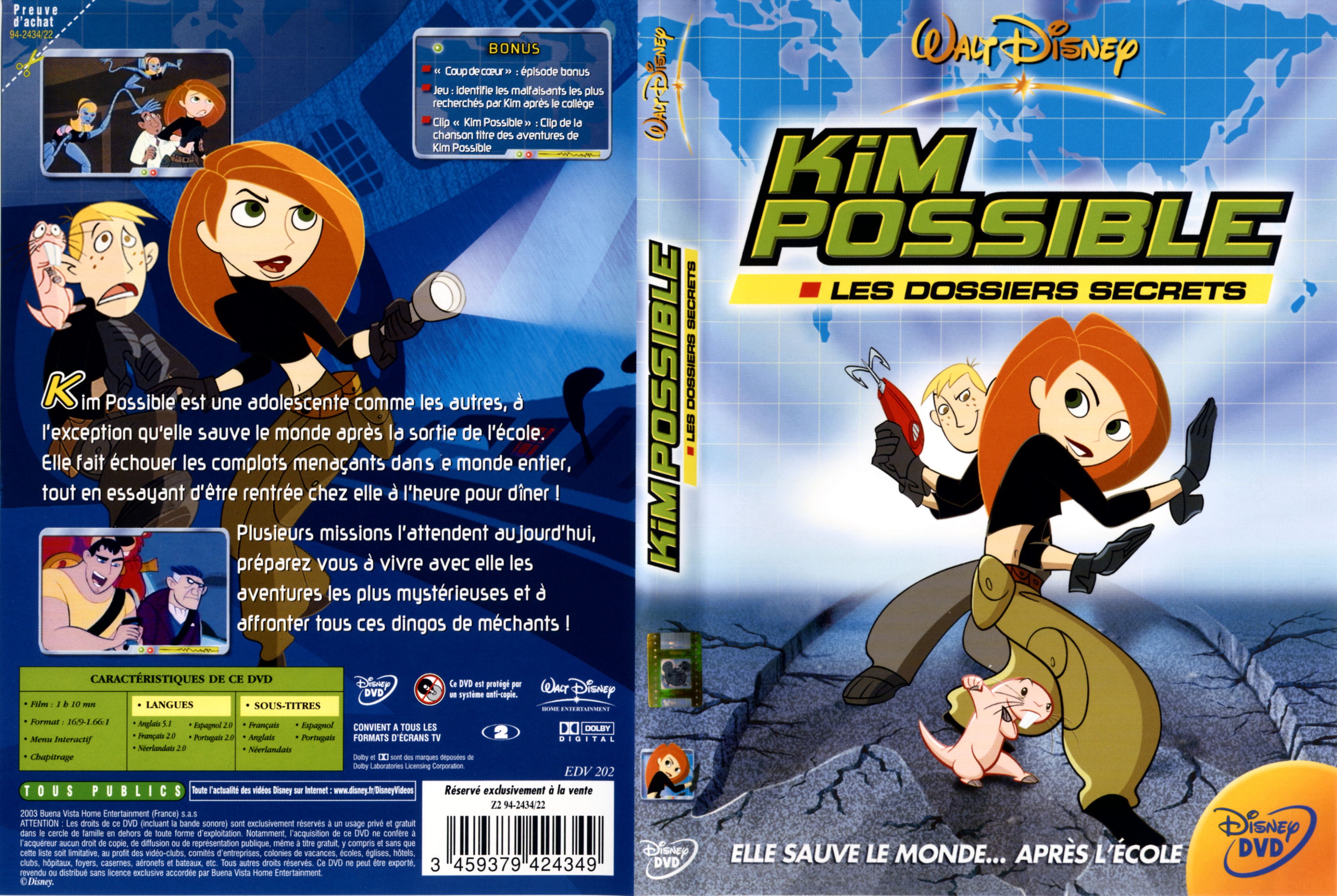 Jaquette DVD Kim possible - Les dossiers secrets