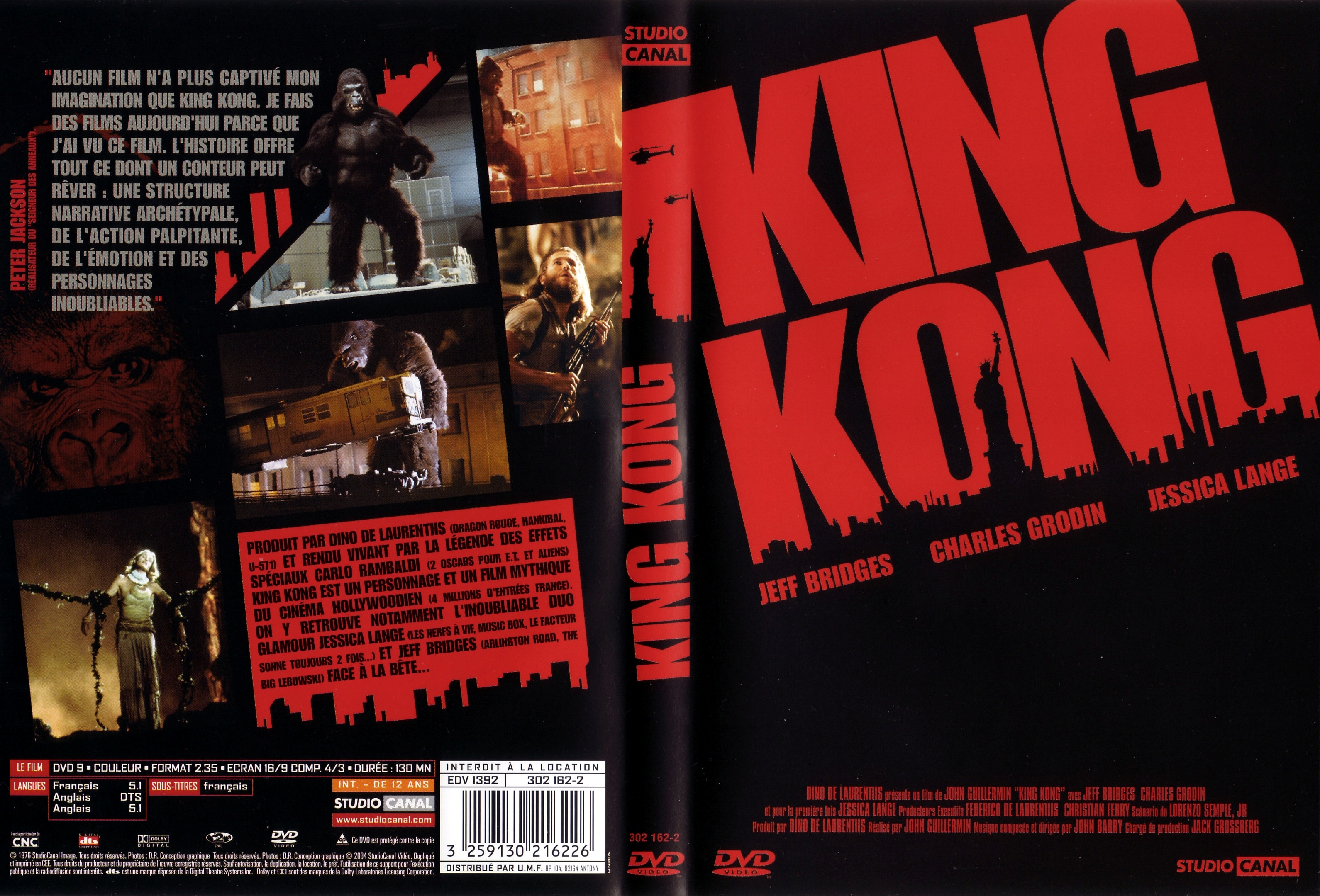 Jaquette DVD King Kong 1976 v2