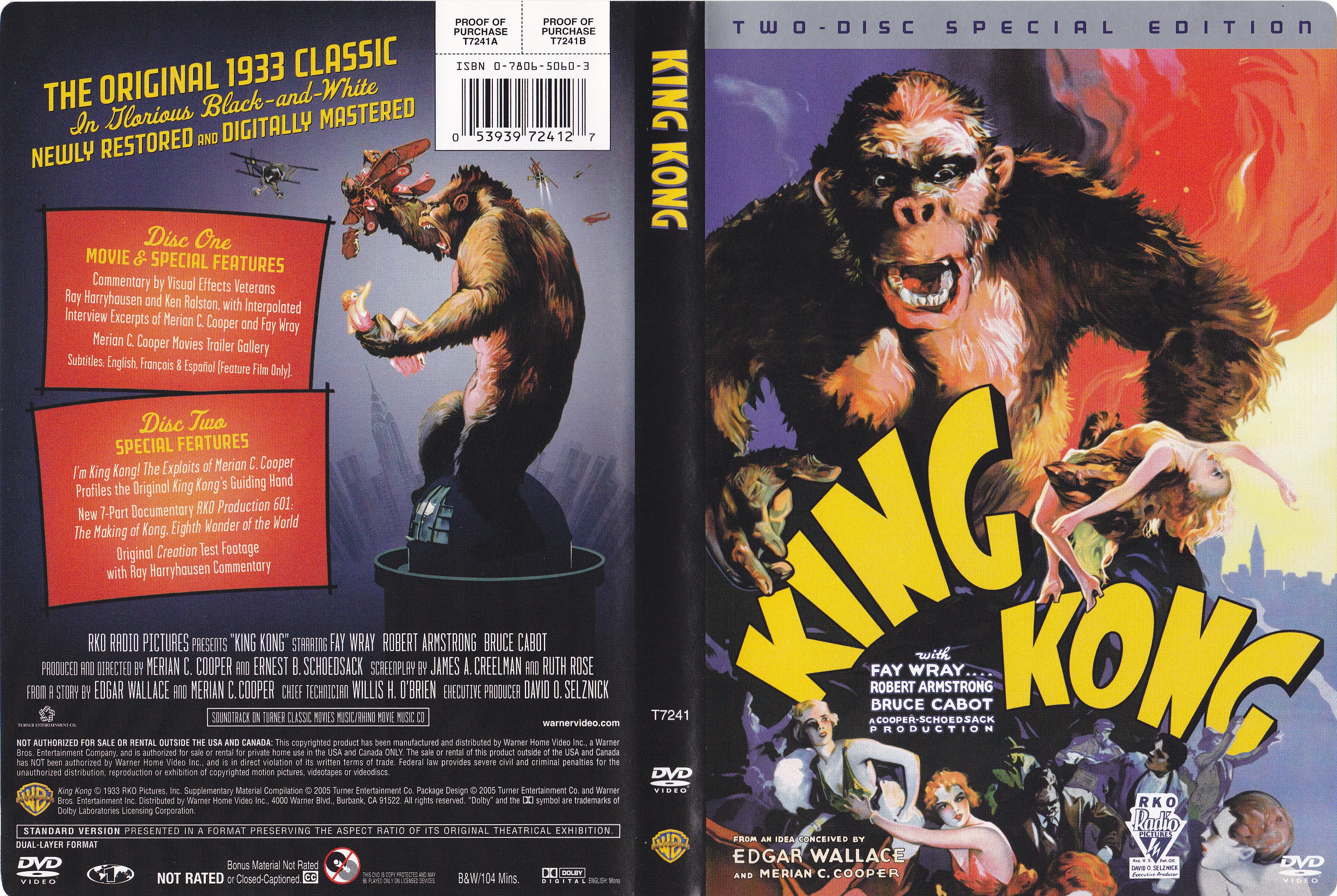 Jaquette DVD King Kong (1933) Zone 1 v2