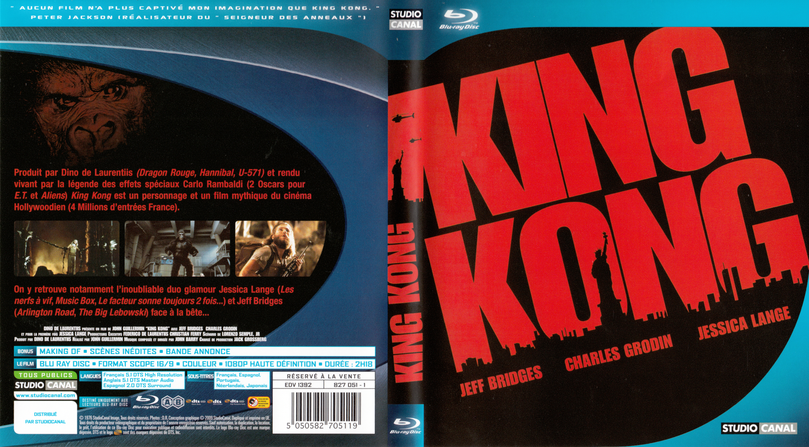 Jaquette DVD King Kong (1976) (BLU-RAY)