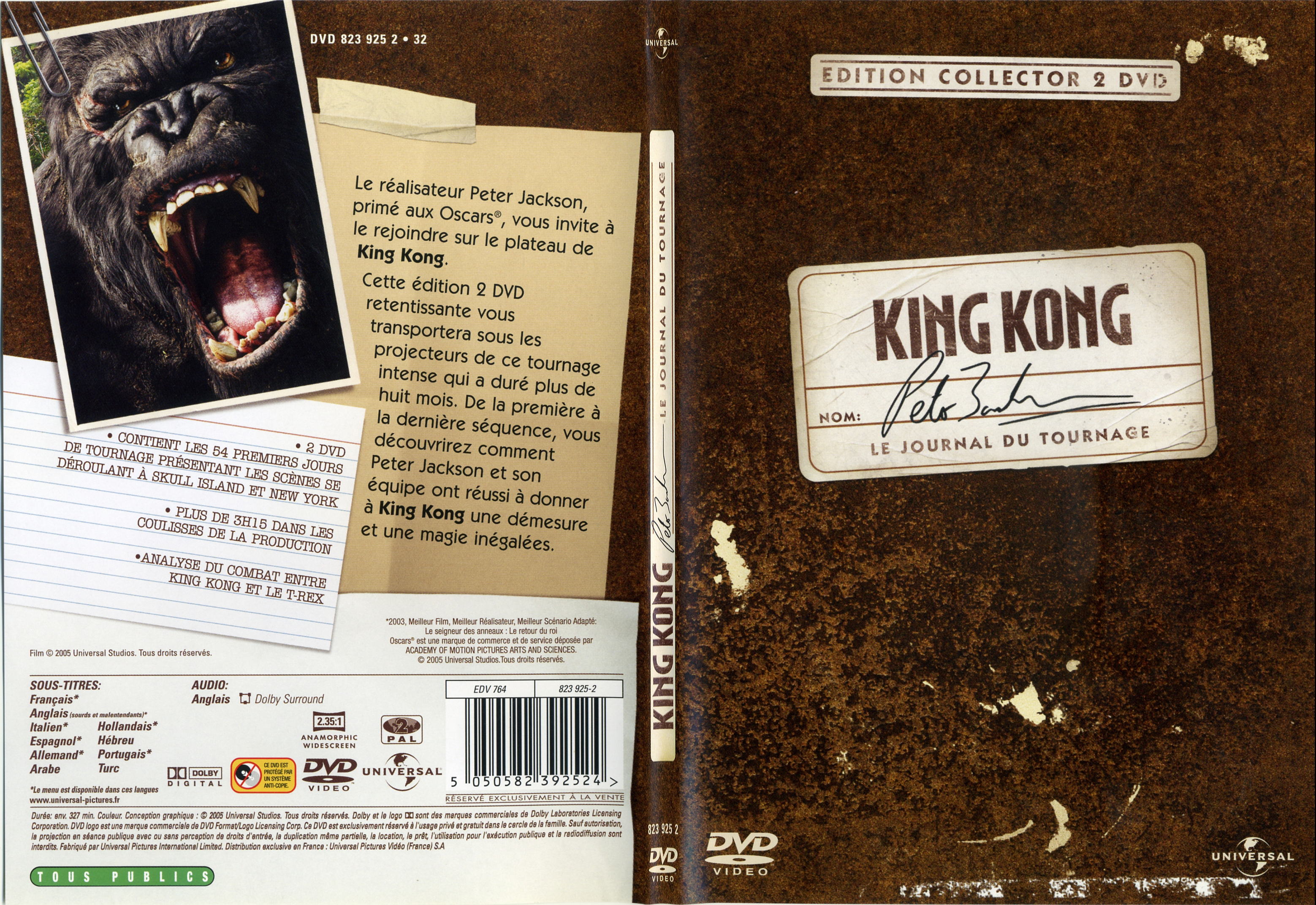 Jaquette DVD King Kong le journal du tournage - SLIM