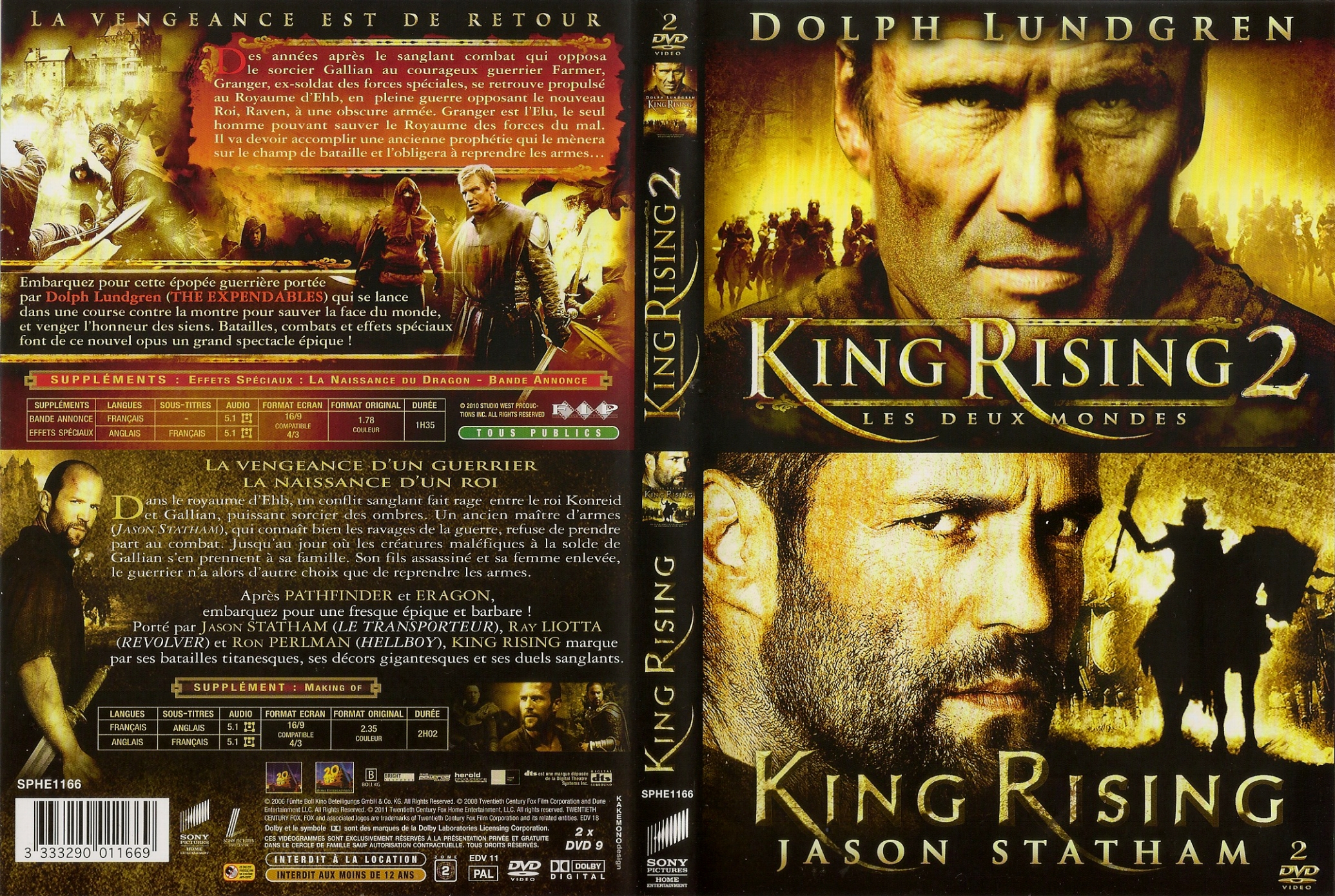 Jaquette DVD King Rising 1 & 2 custom