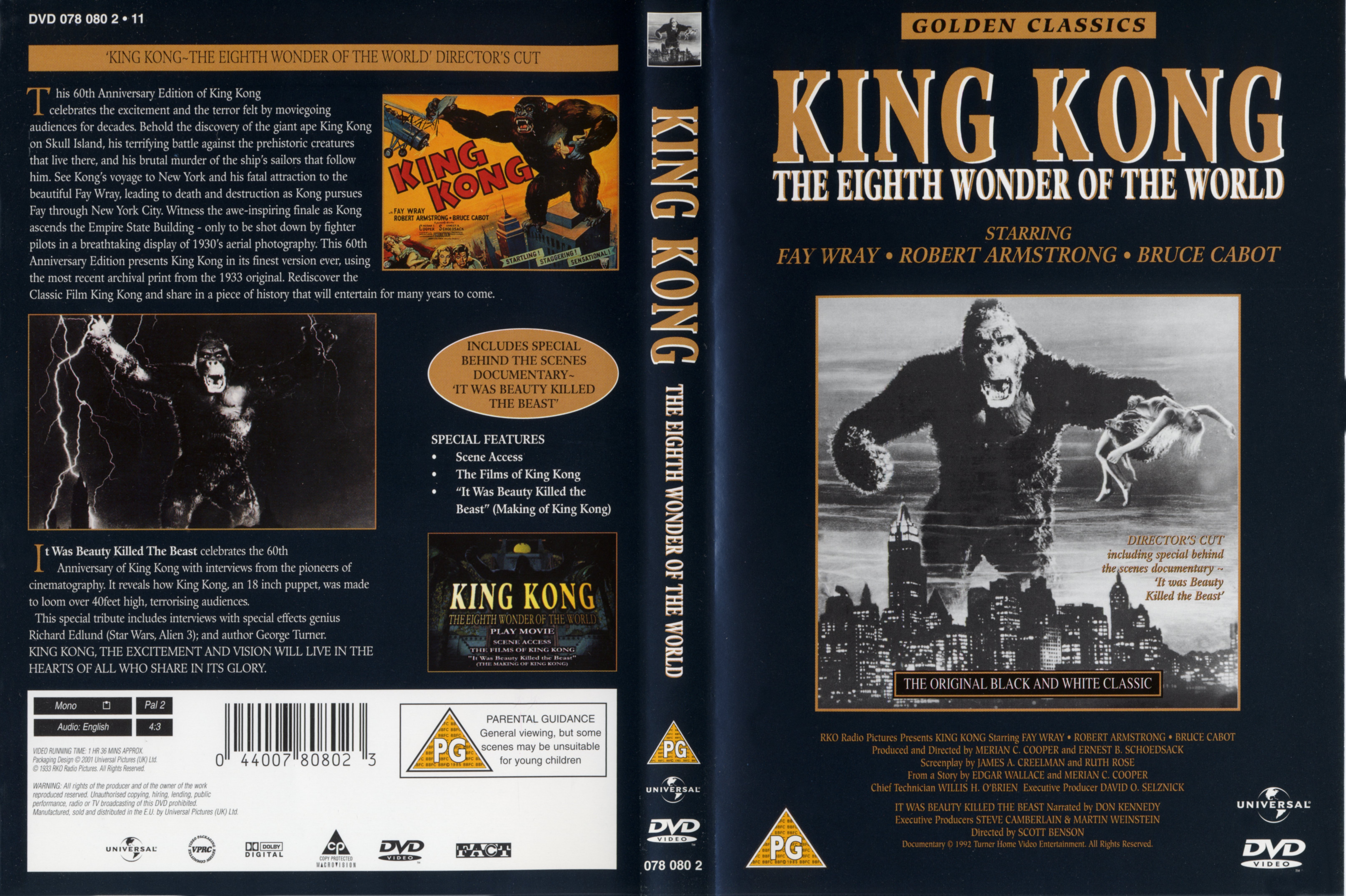 Jaquette DVD King kong 1933 Zone 1