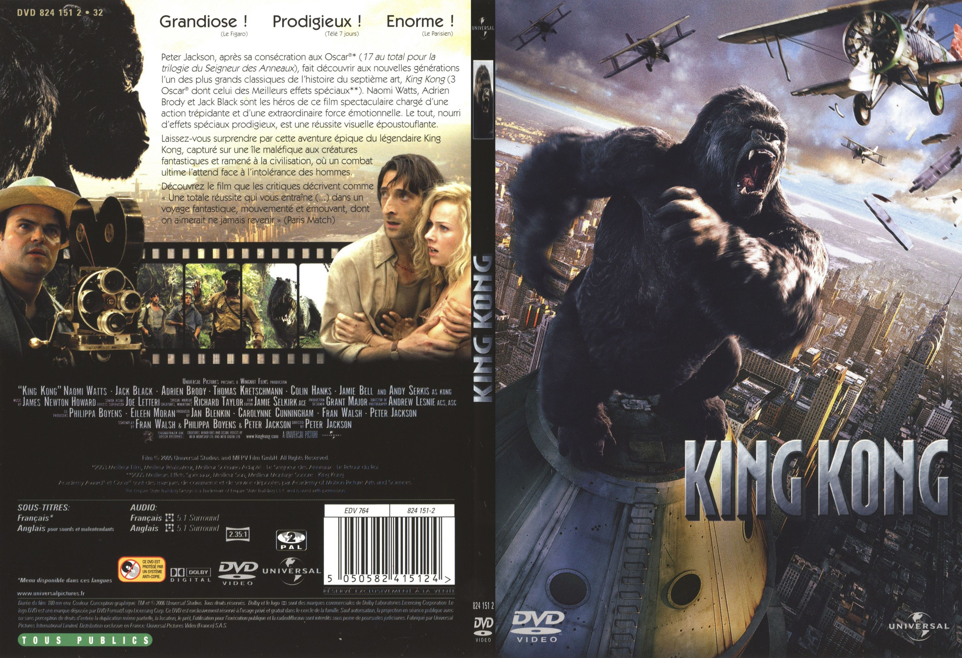 Jaquette DVD King kong 2005 - SLIM