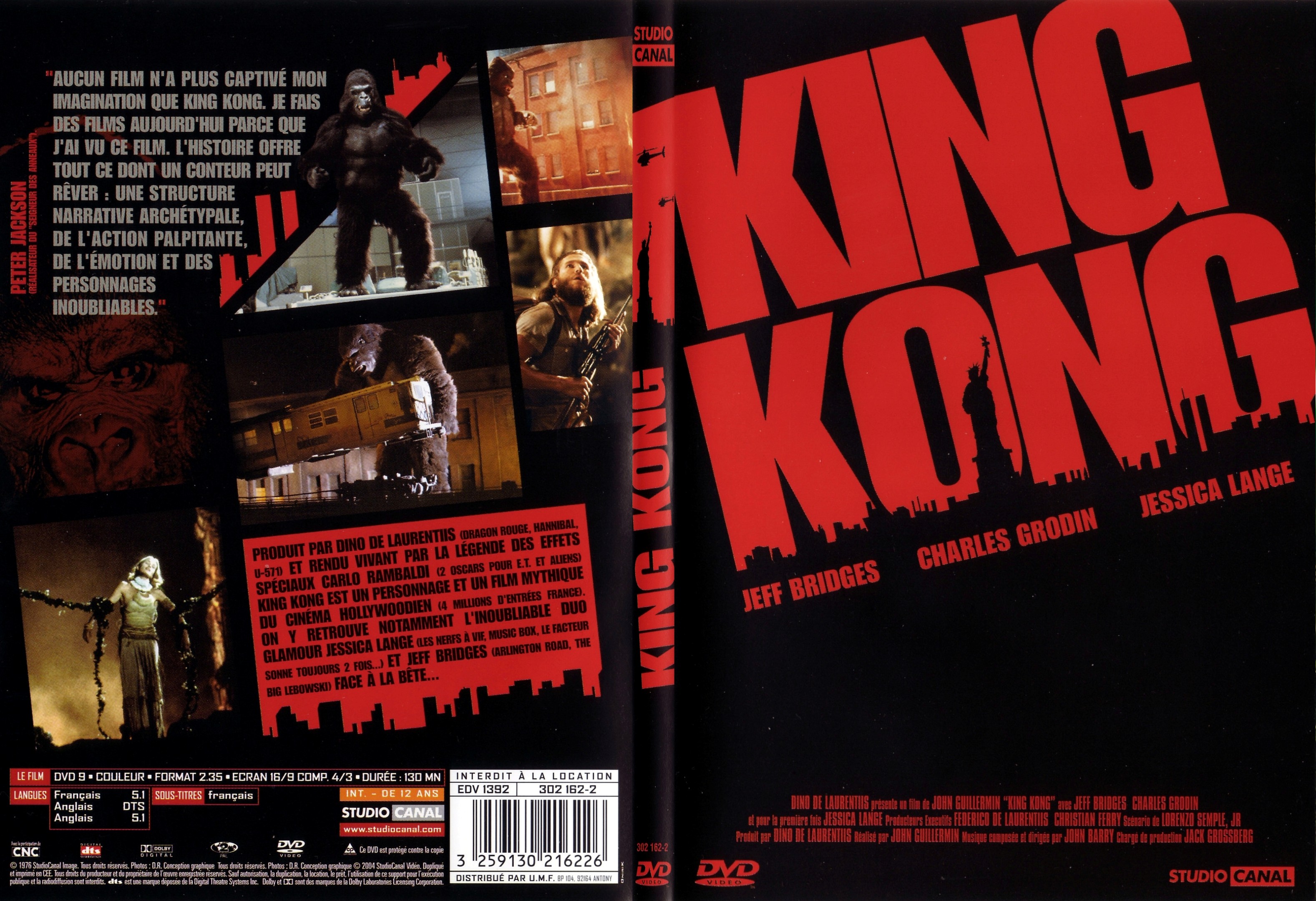 Jaquette DVD King kong (1976) - SLIM