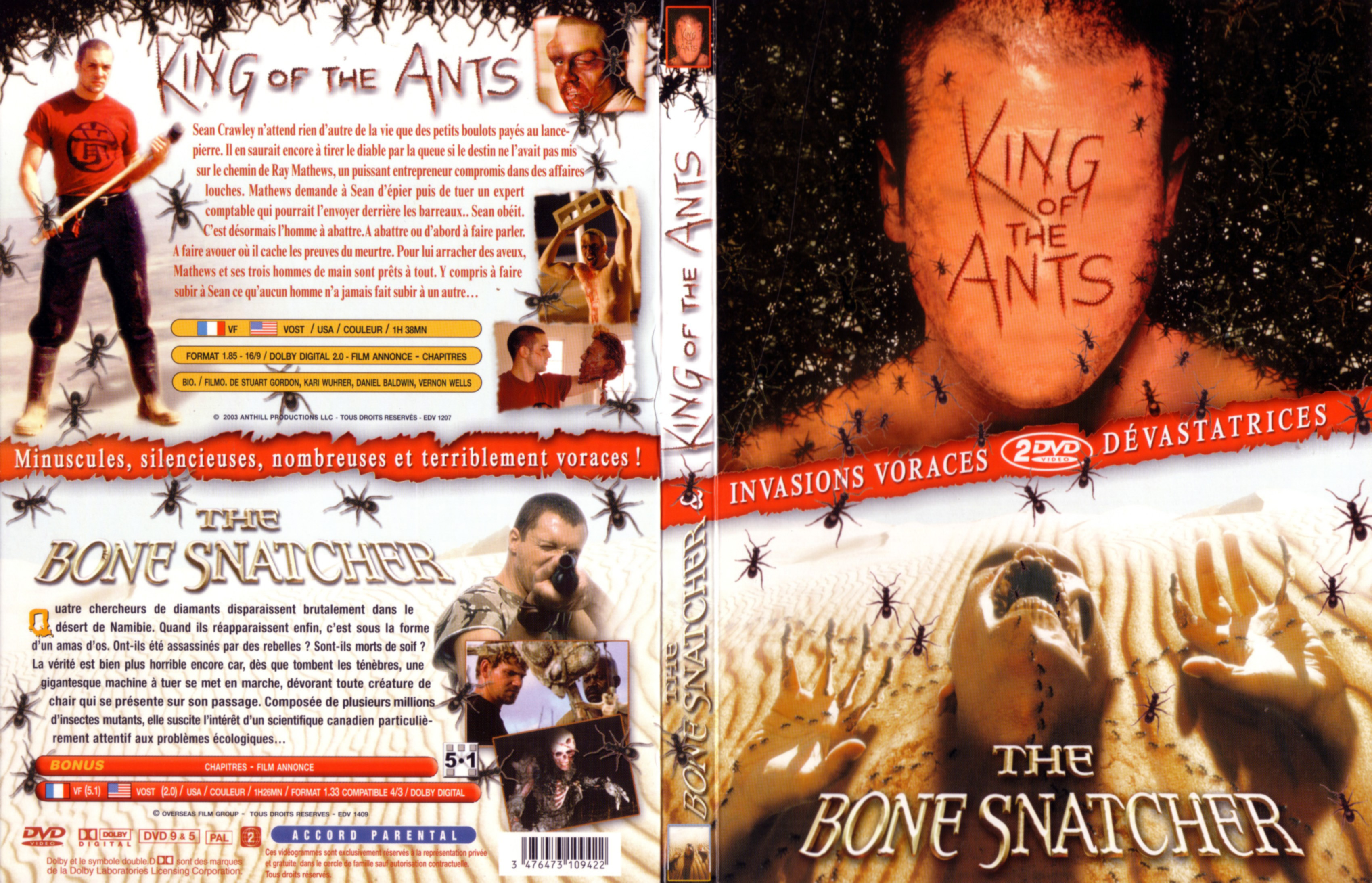 Jaquette DVD King of the ants + The bone snatcher