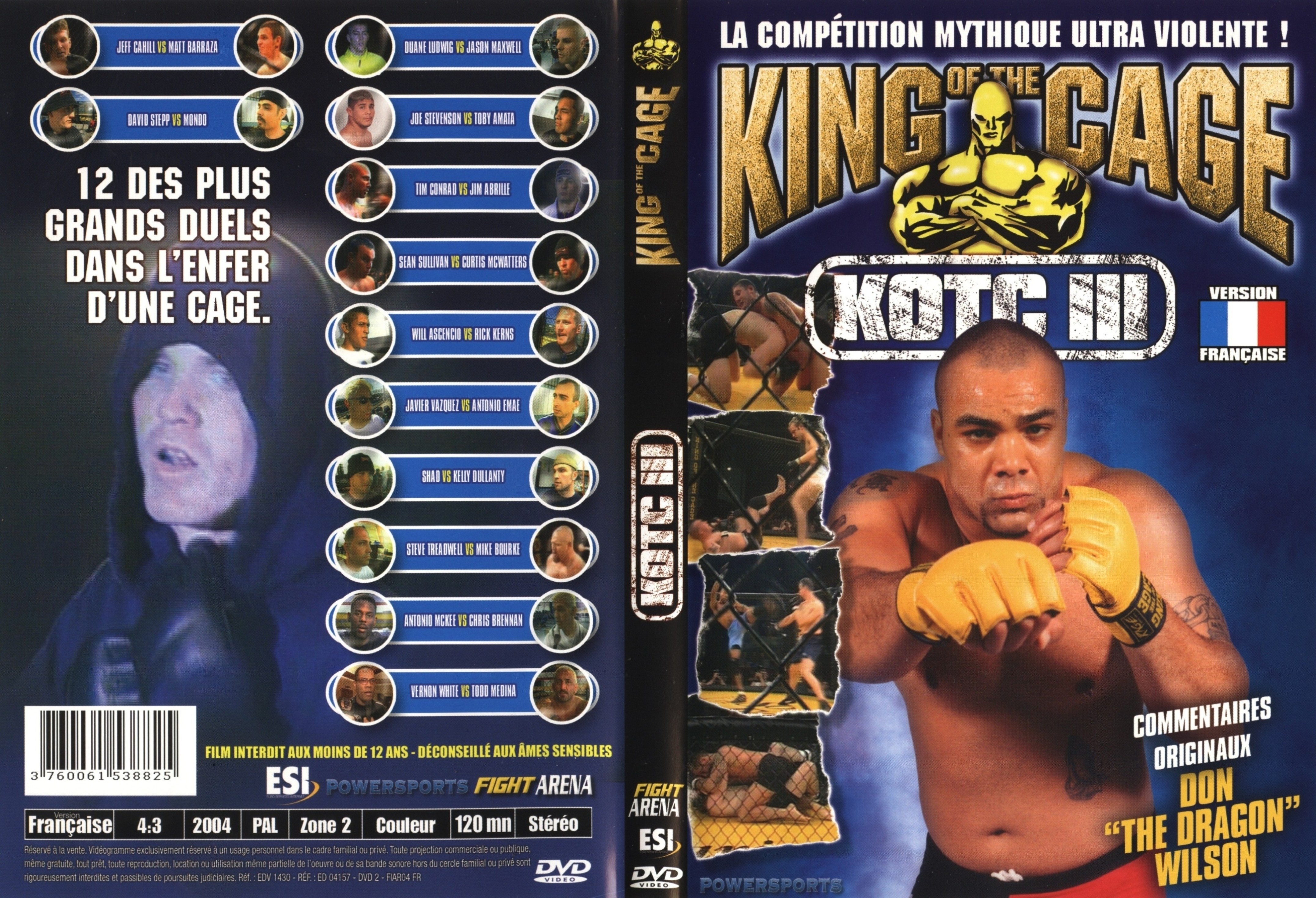 Jaquette DVD King of the cage kotc 3