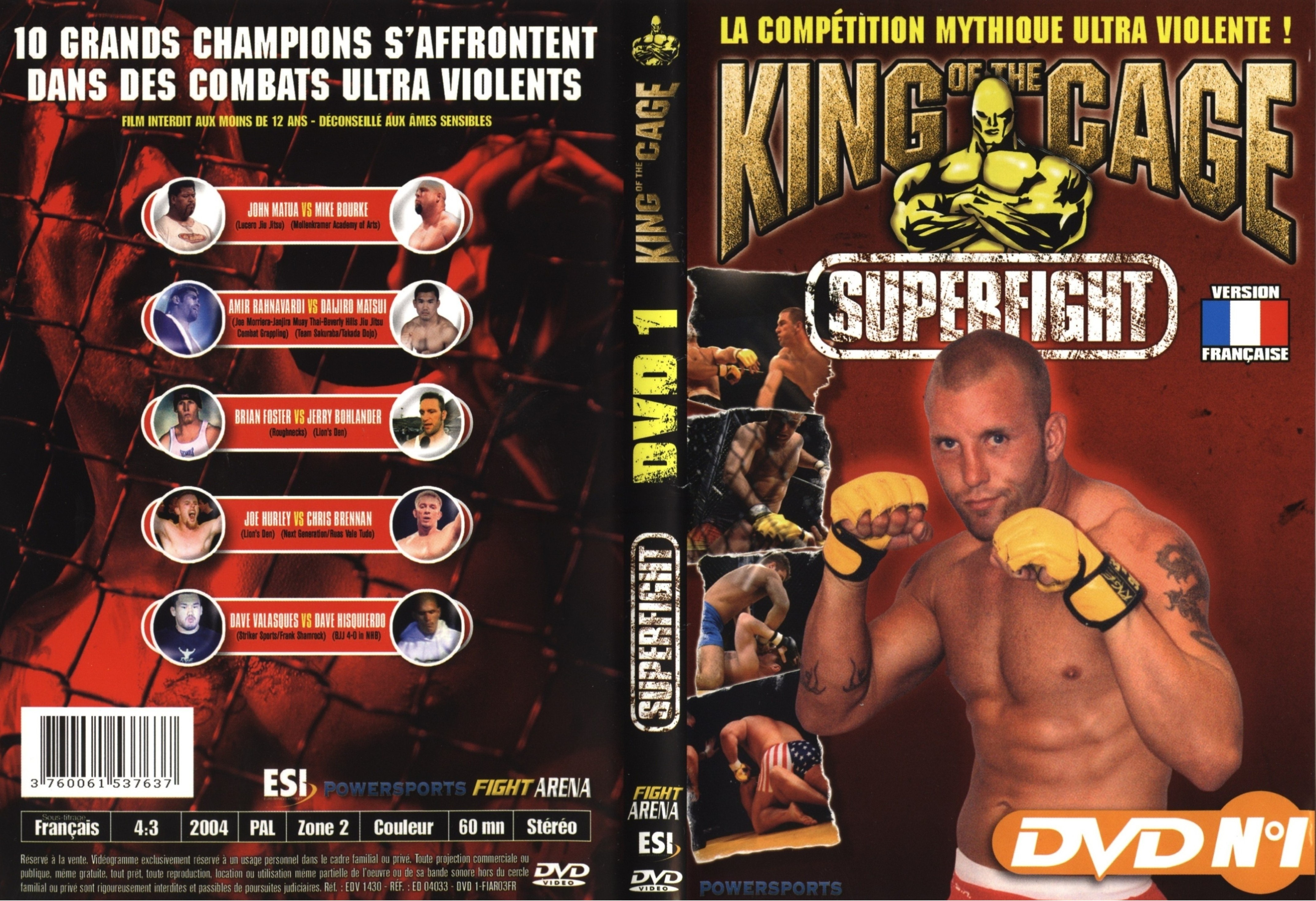 Jaquette DVD King of the cage superfight DVD 1