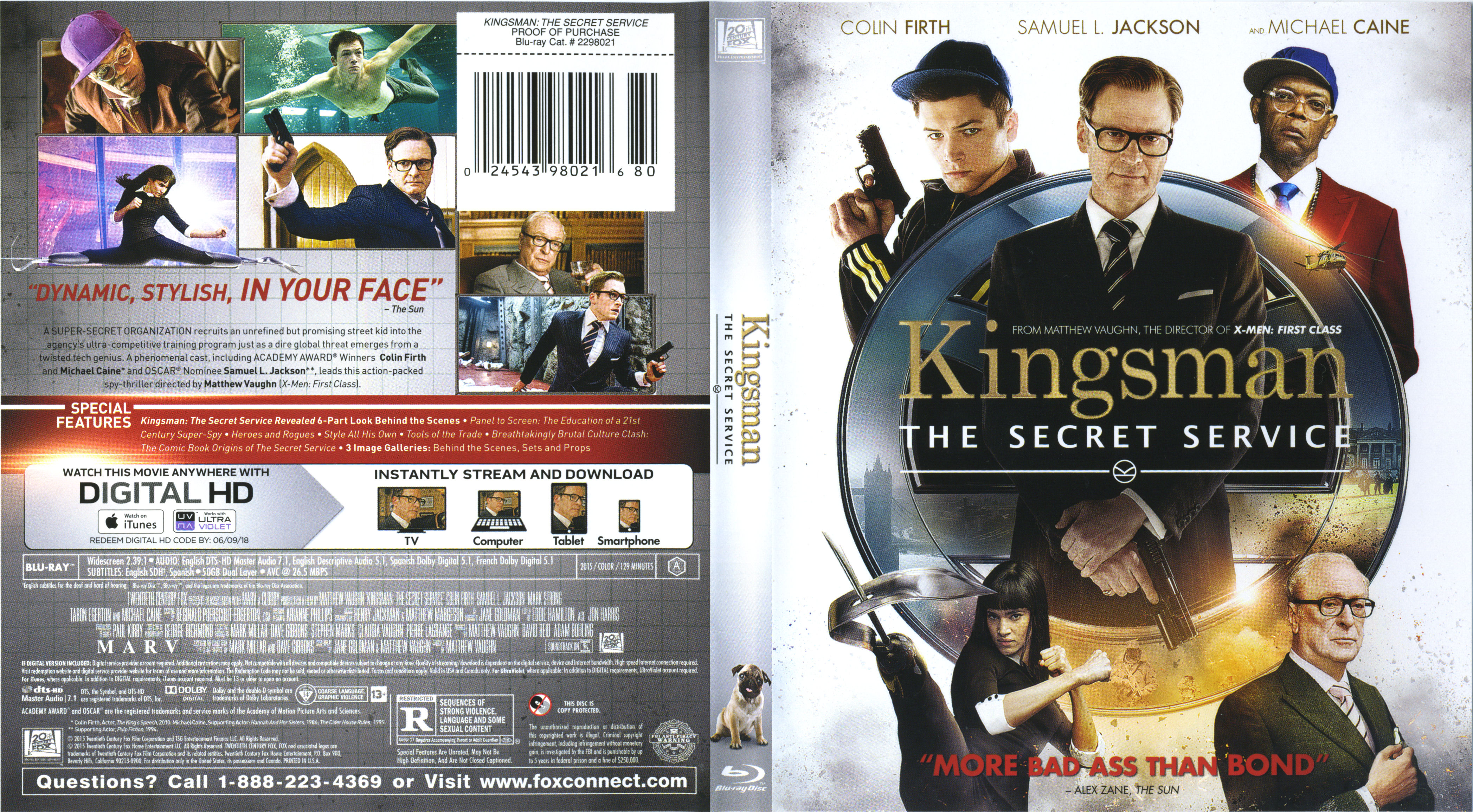 Jaquette DVD Kingsman Services Secrets Zone 1 (BLU-RAY)