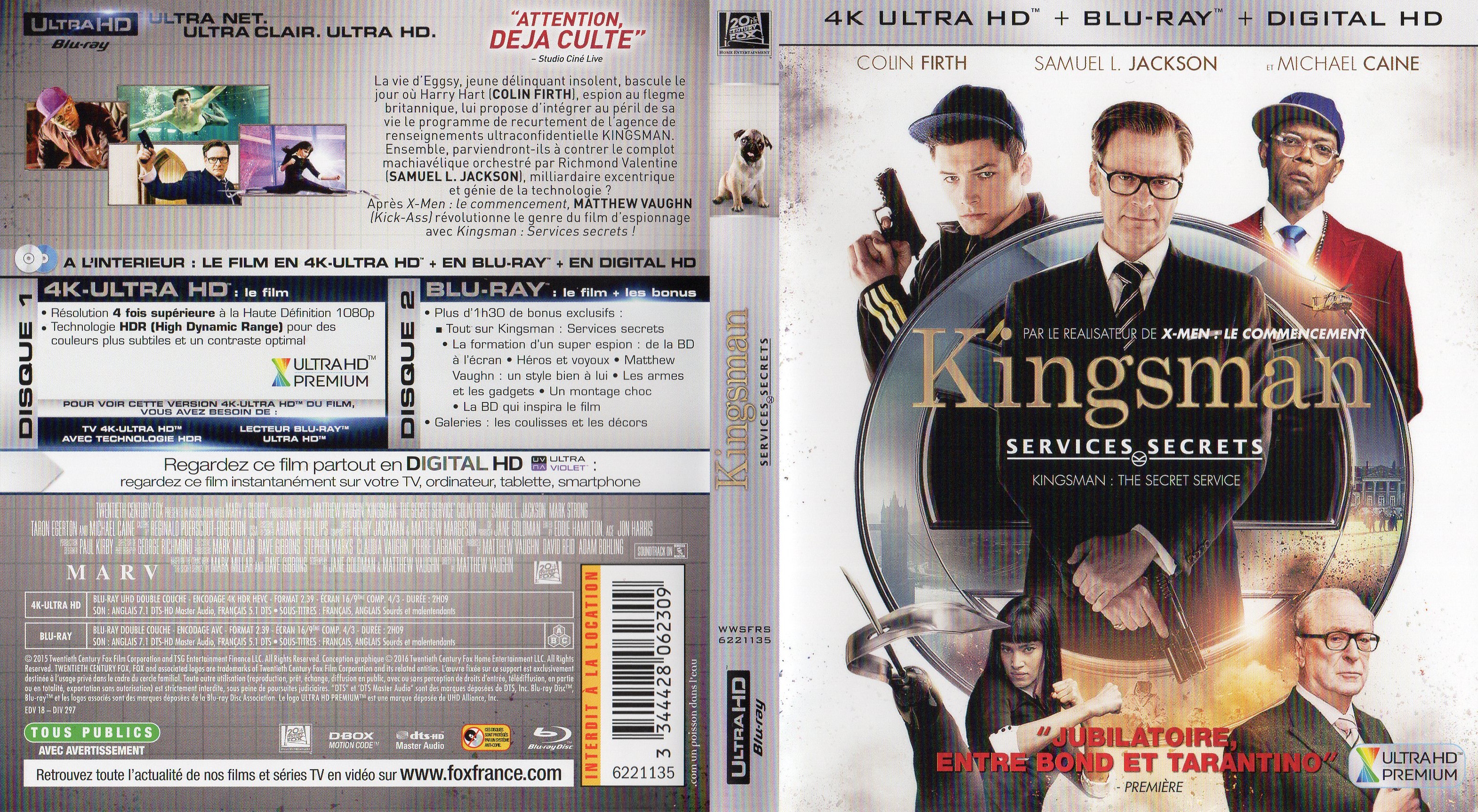 Jaquette DVD Kingsman : Services secrets 4K (BLU-RAY)