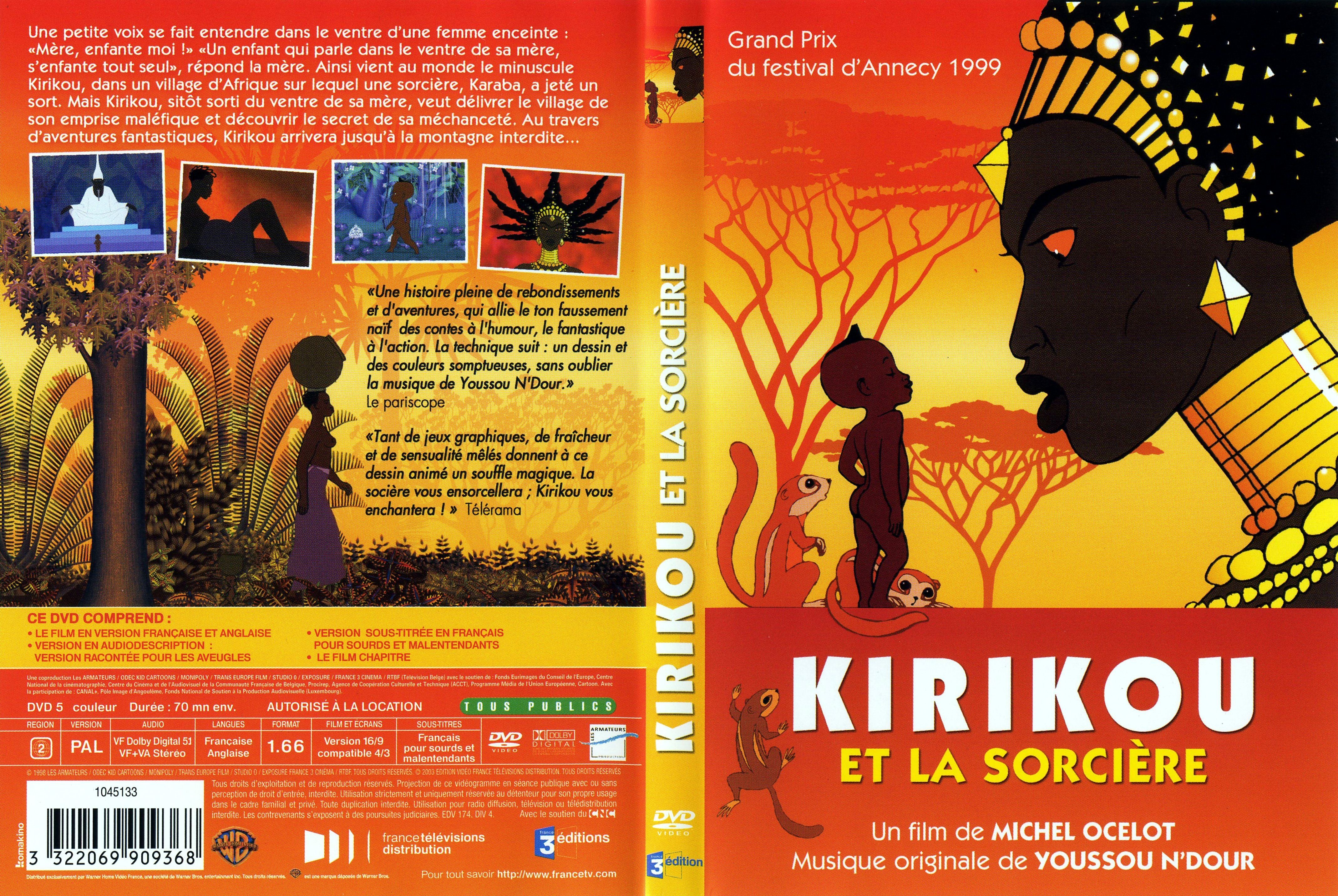 Jaquette DVD Kirikou et la sorciere v2