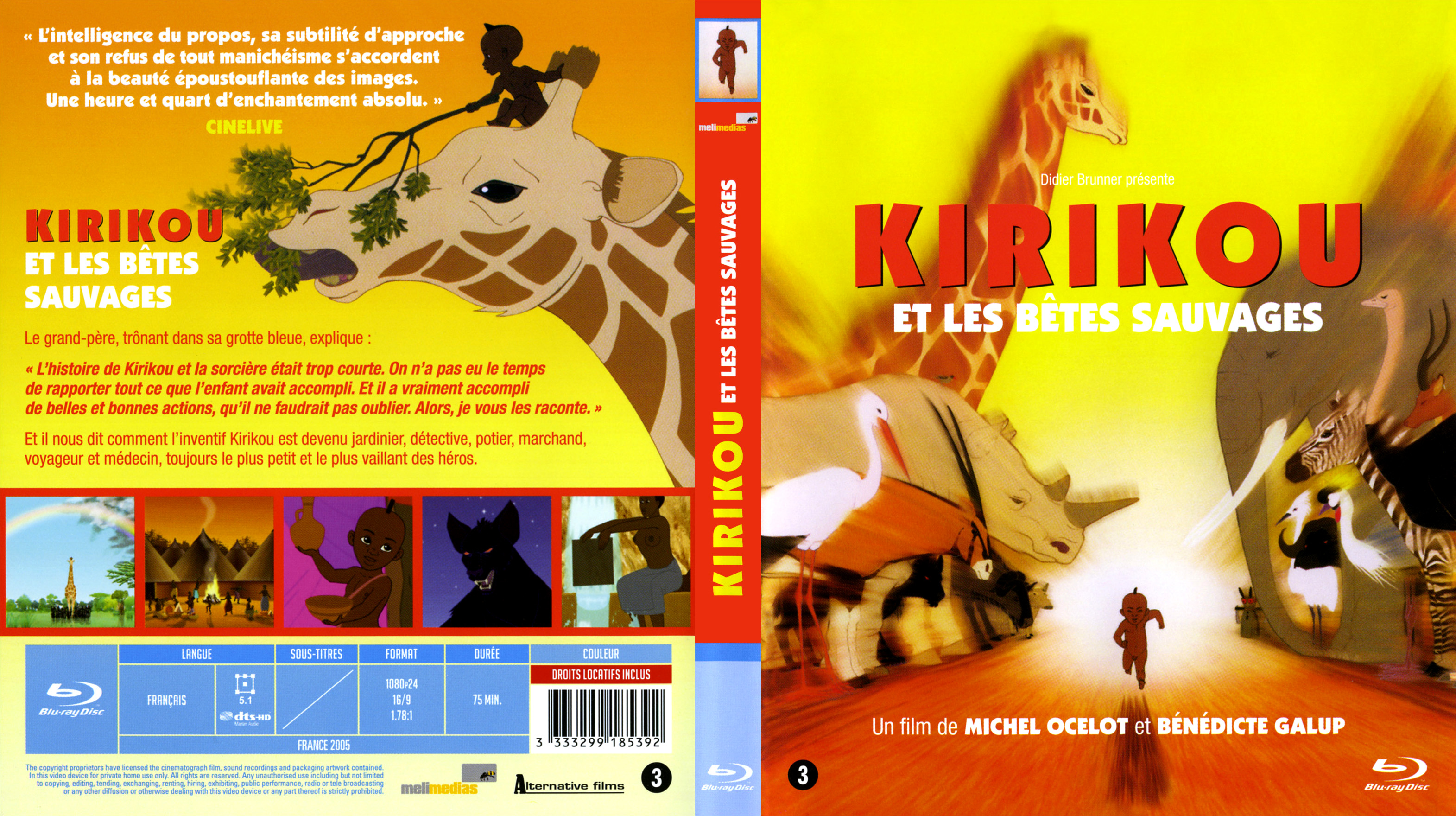 Jaquette DVD Kirikou et les btes sauvages (BLU-RAY)