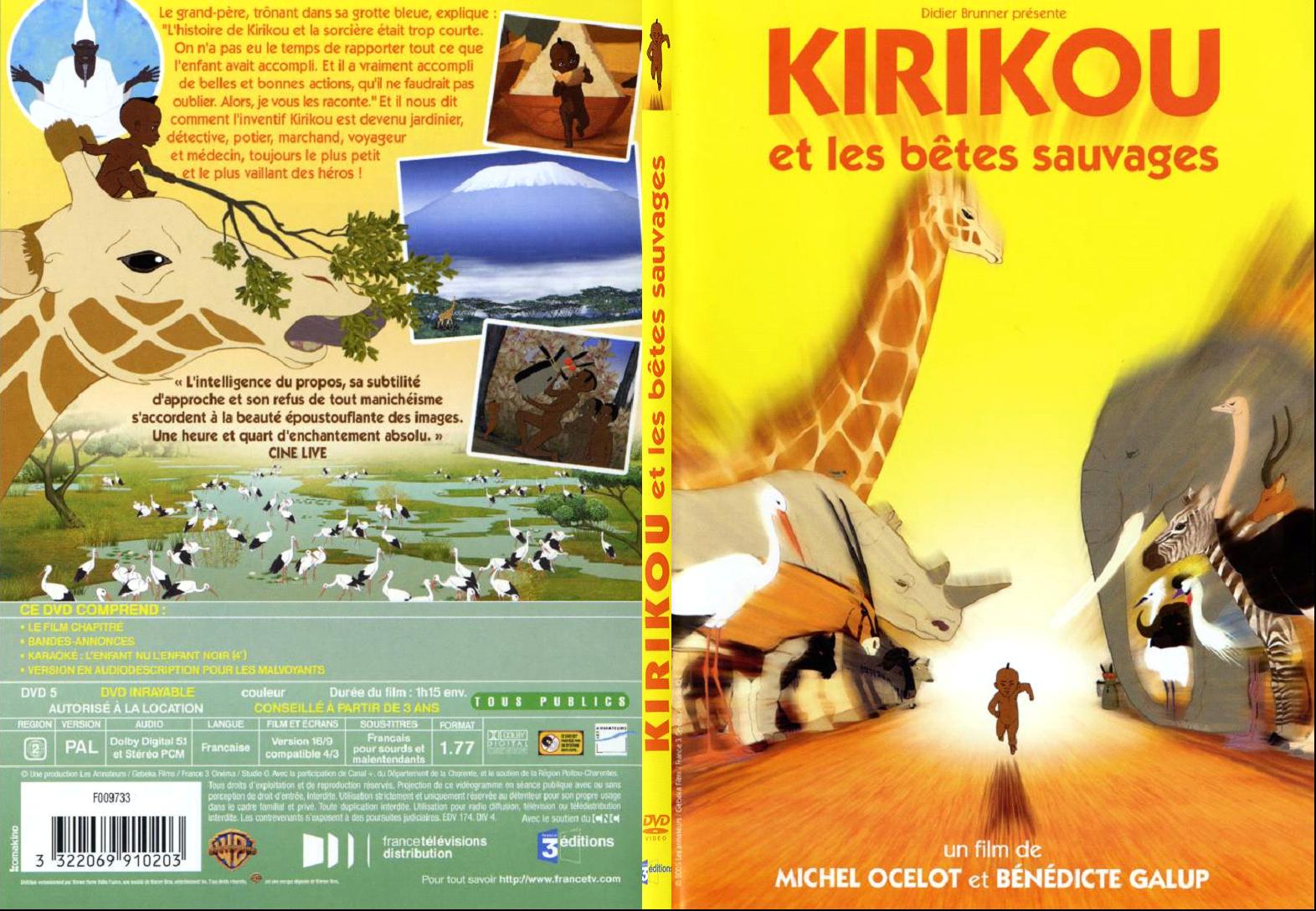 Jaquette DVD Kirikou et les btes sauvages - SLIM