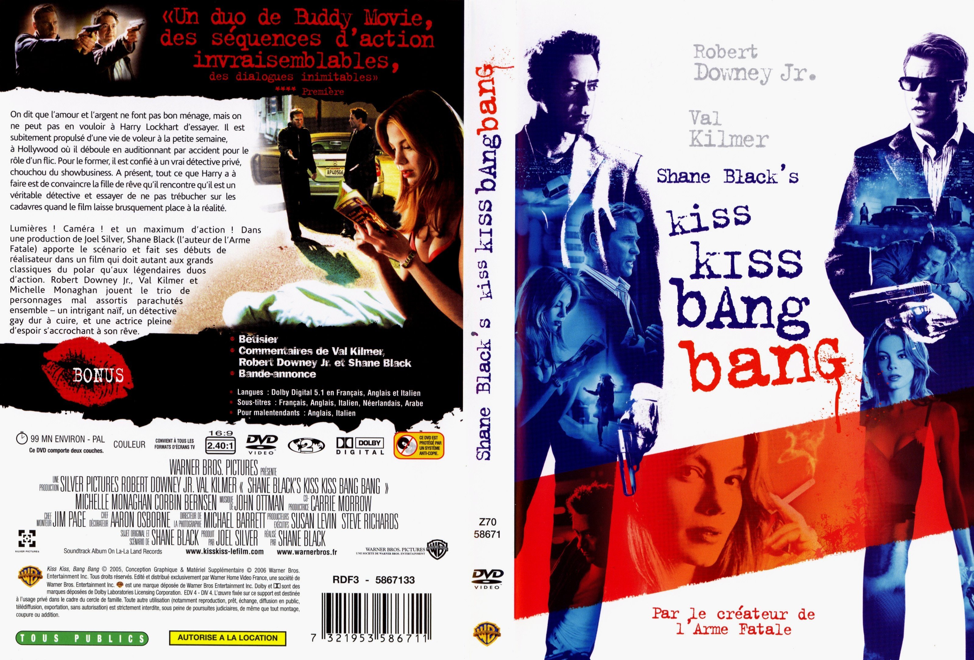 Jaquette DVD Kiss kiss bang bang (Shane Black)