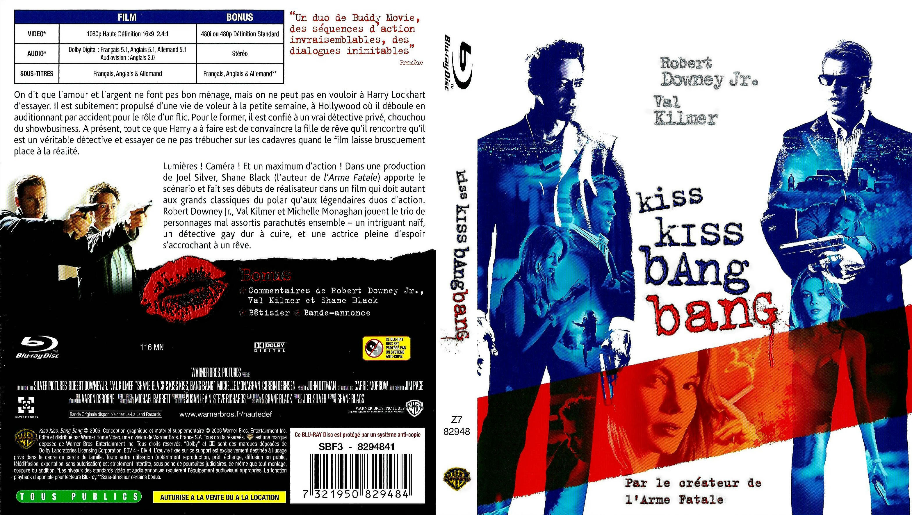 Jaquette DVD Kiss kiss bang bang (Shane Black) (BLU-RAY)