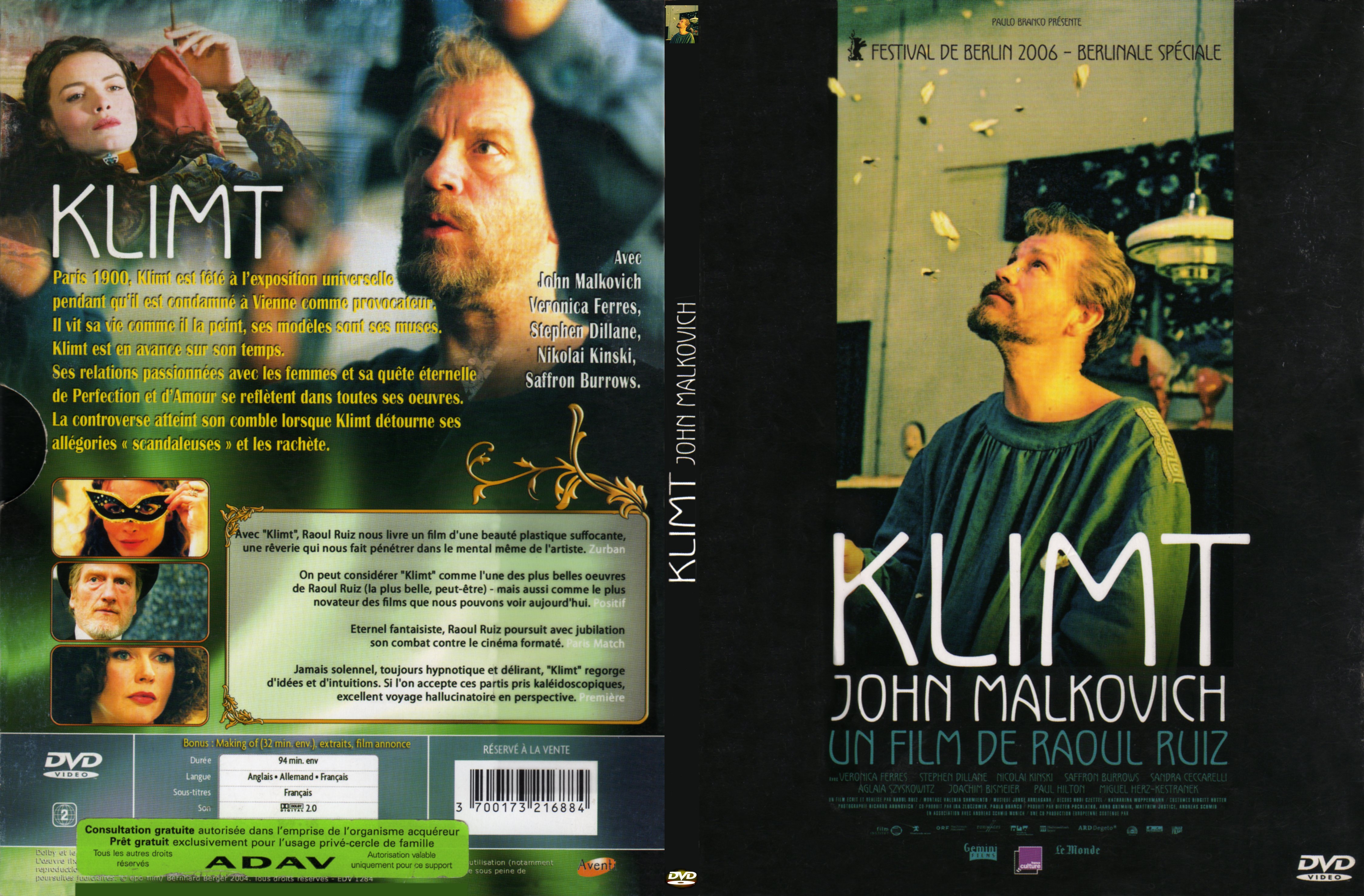 Jaquette DVD Klimt - SLIM