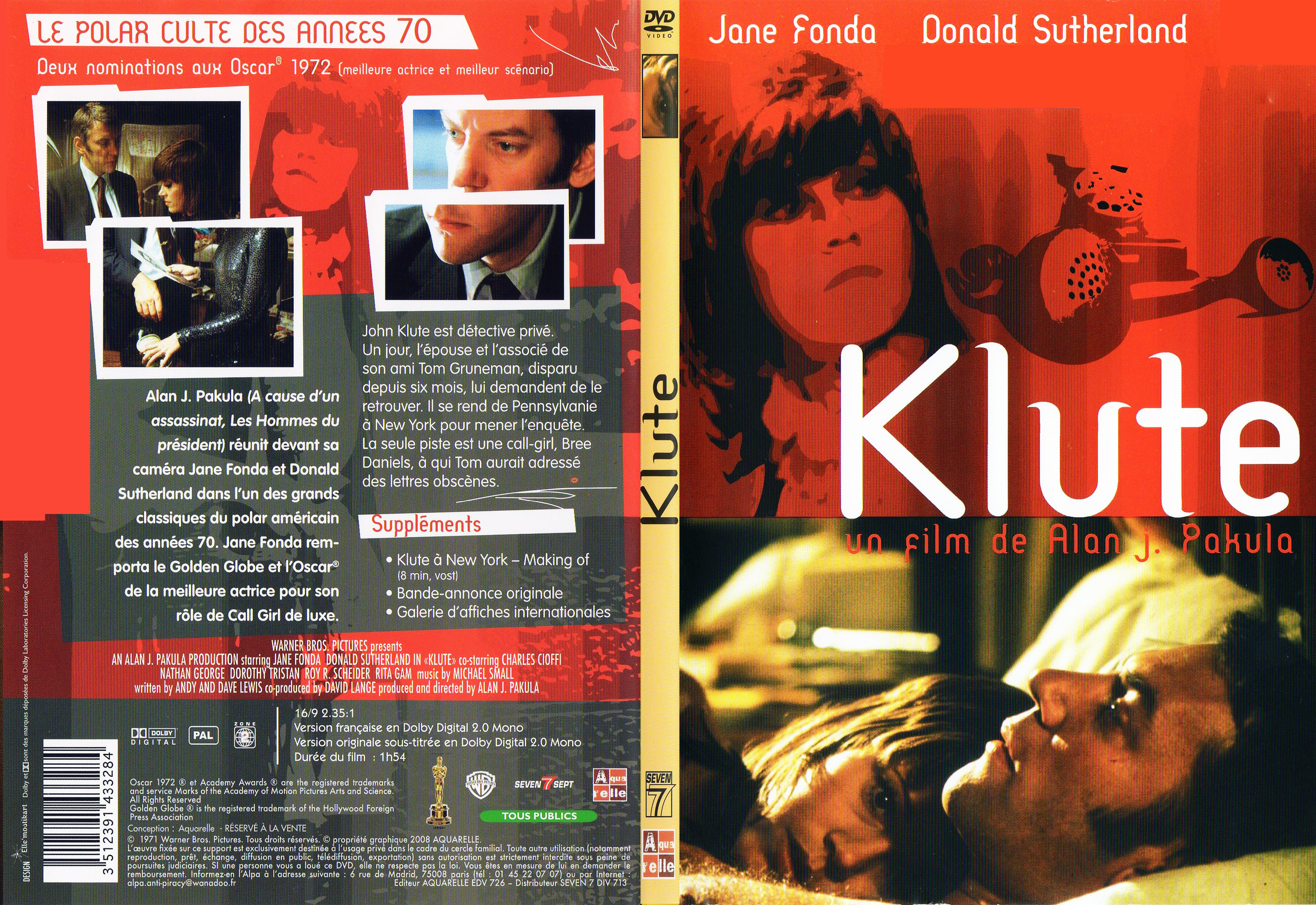 Jaquette DVD Klute - SLIM