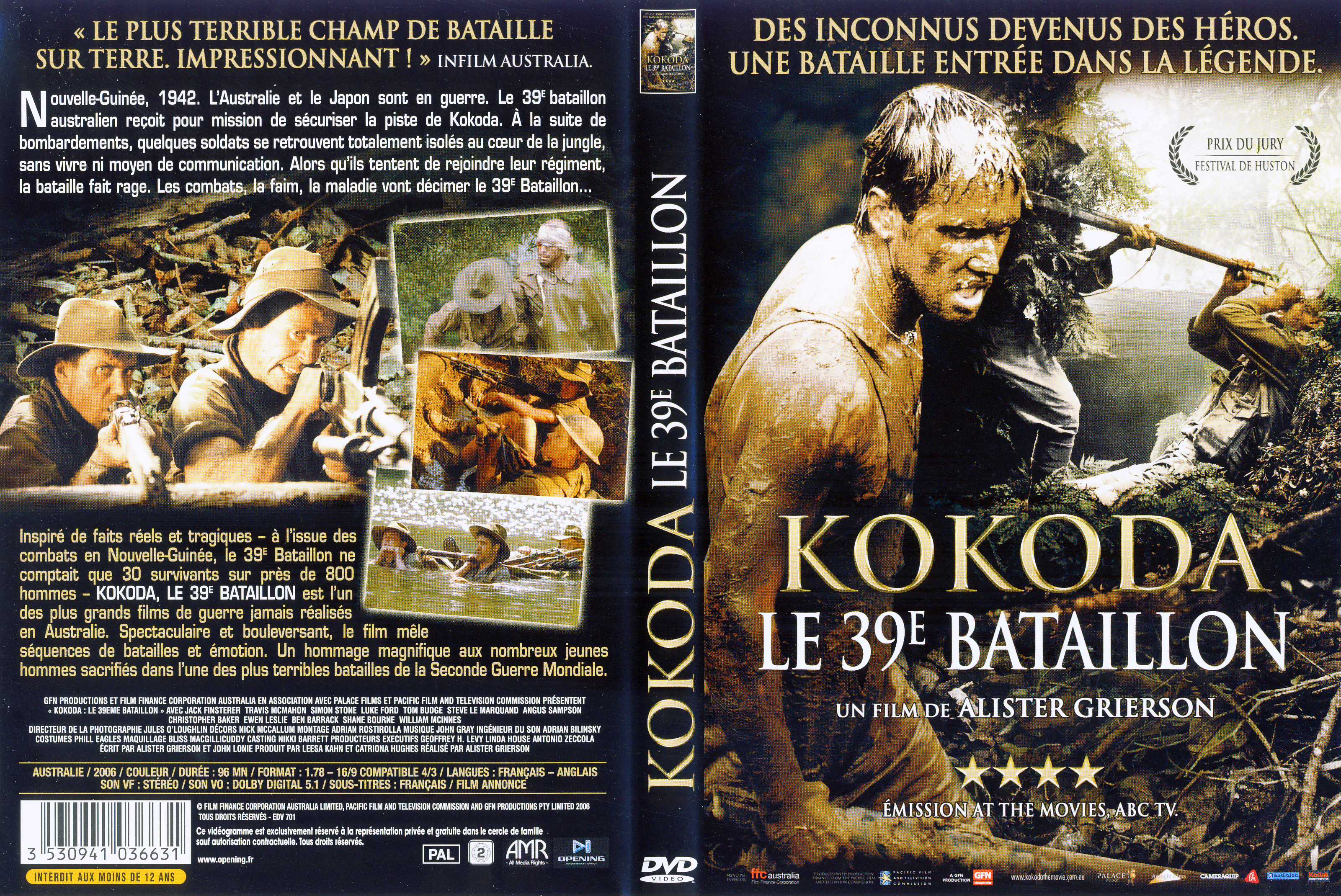Jaquette DVD Kokoda le 39e bataillon