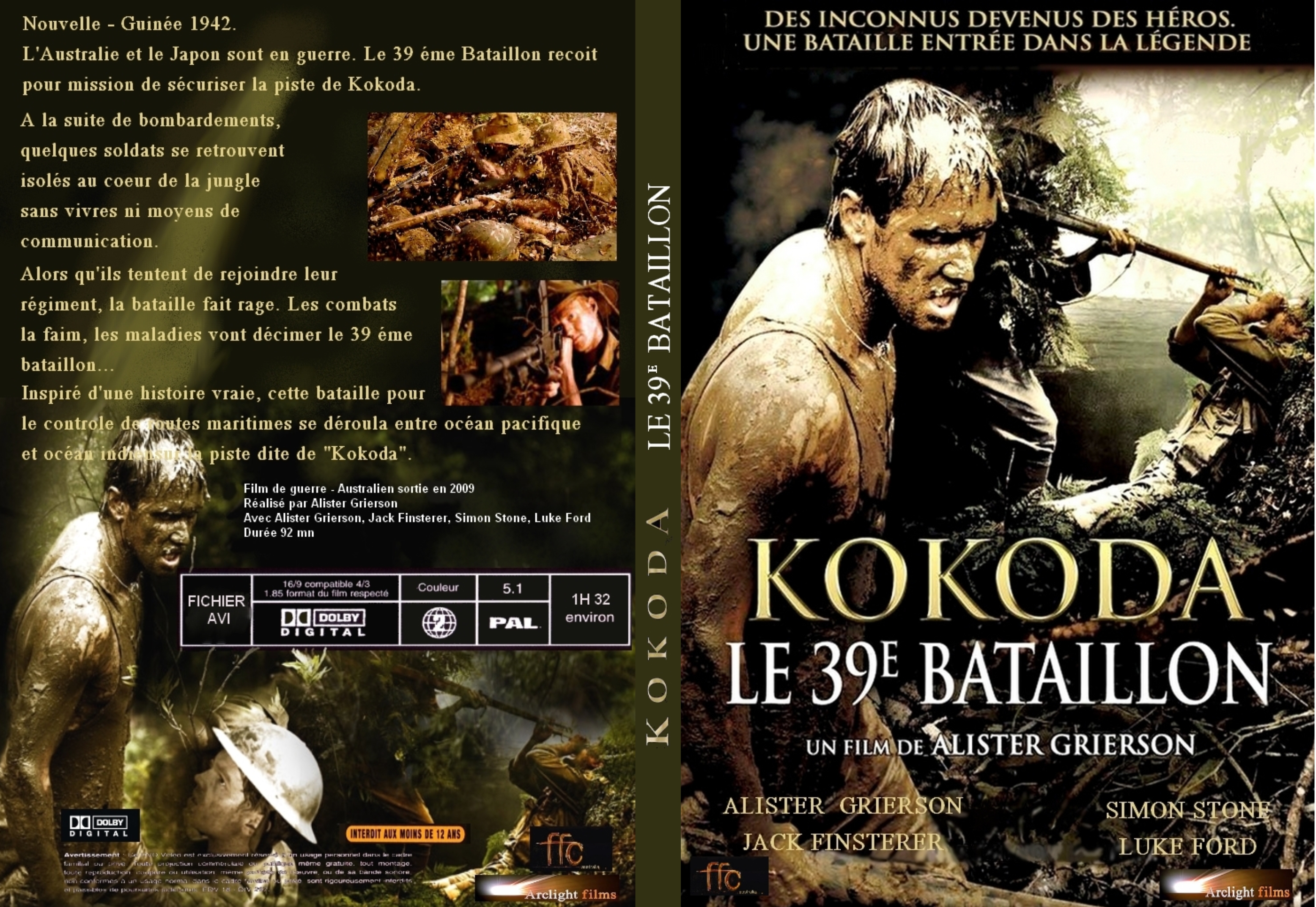 Jaquette DVD Kokoda le 39e bataillon custom - SLIM
