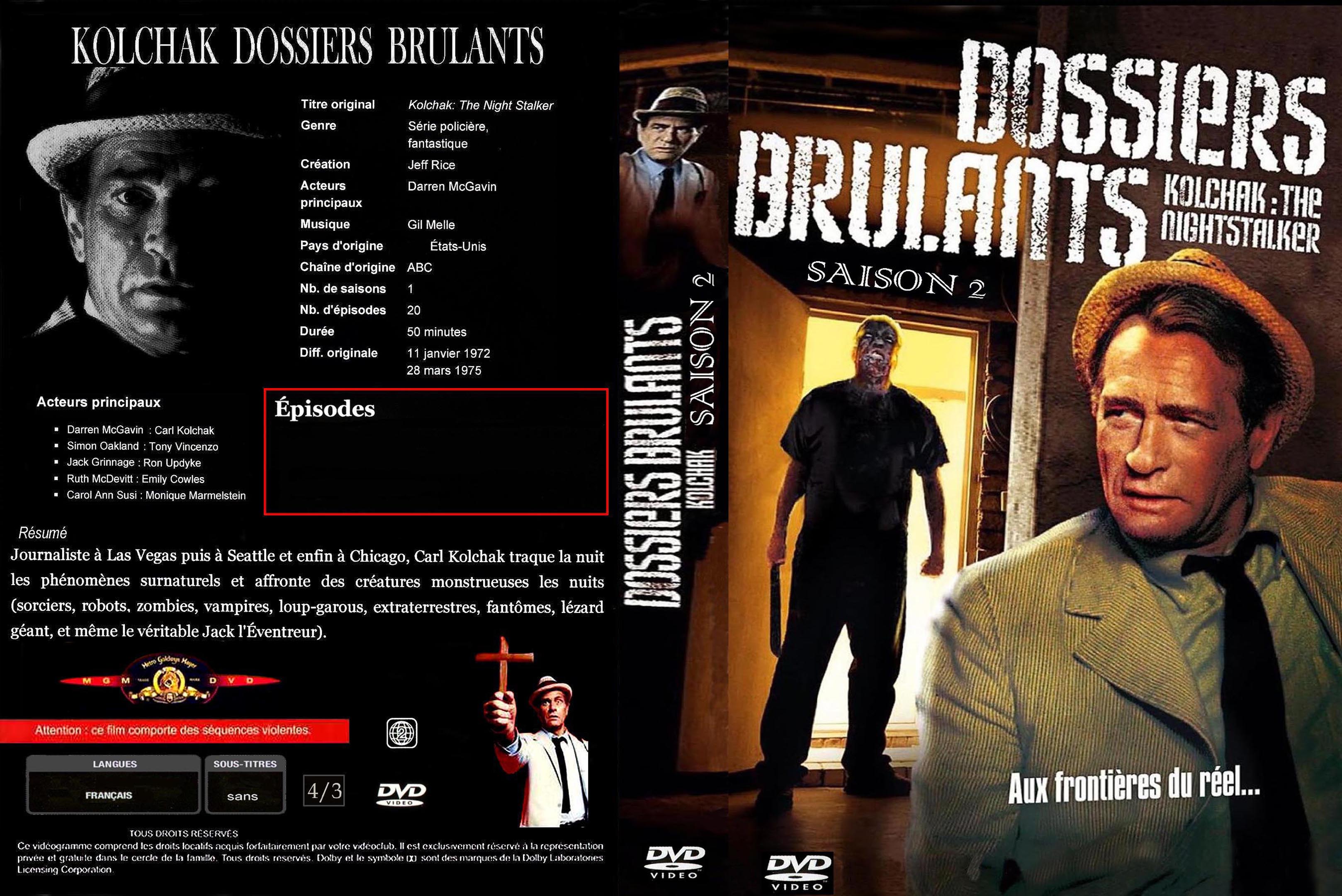 Jaquette DVD Kolchak saison 2 custom