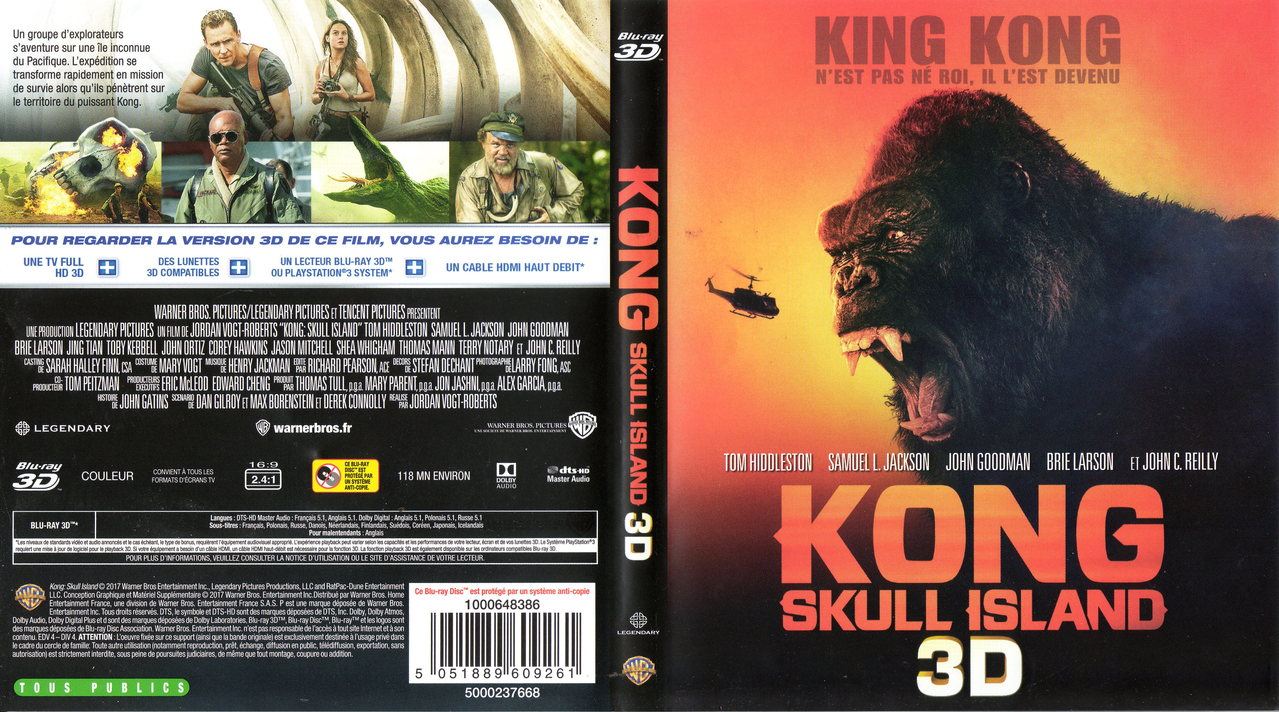 Jaquette DVD Kong: Skull Island 3D (BLU-RAY)