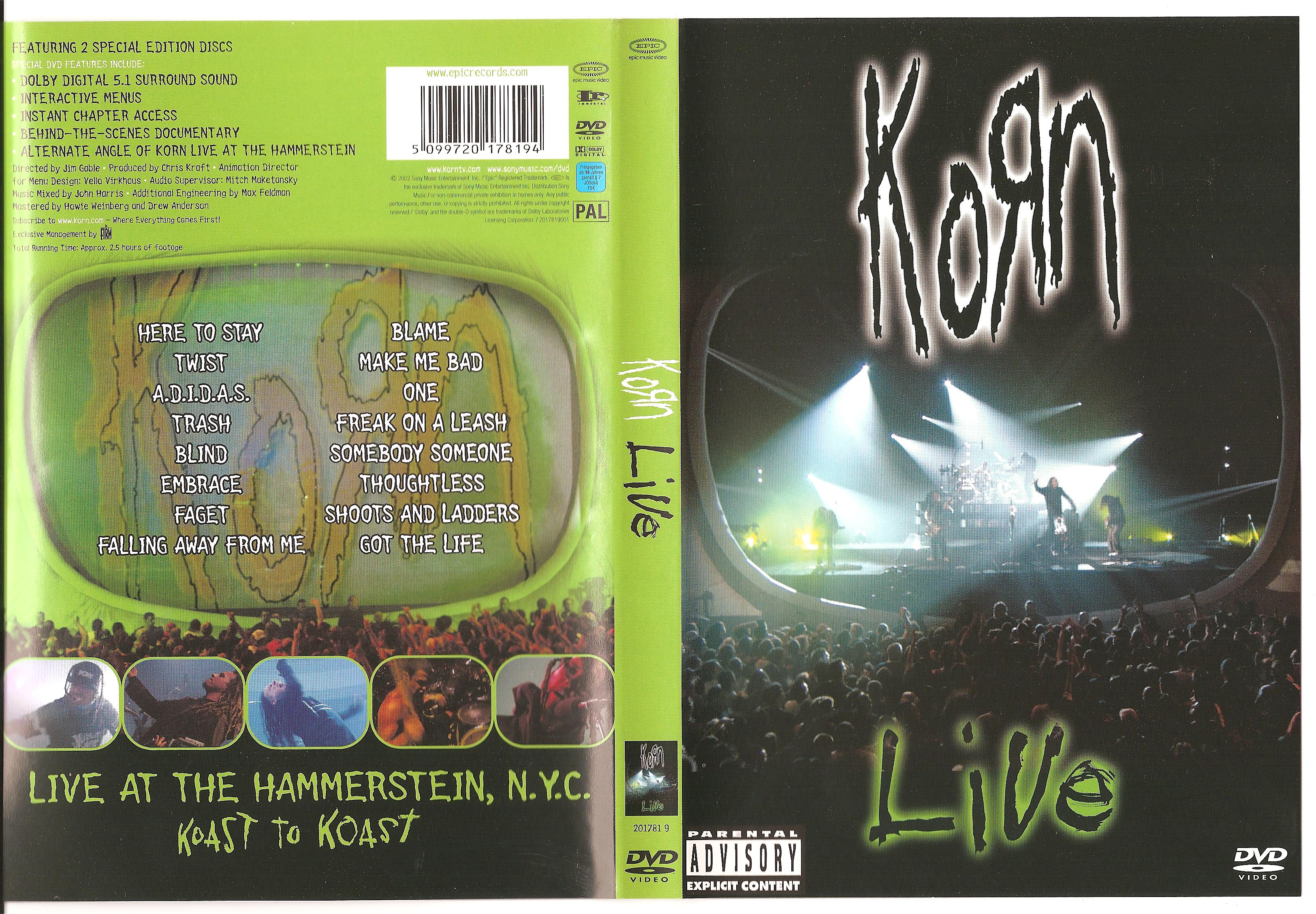 Jaquette DVD Korn live