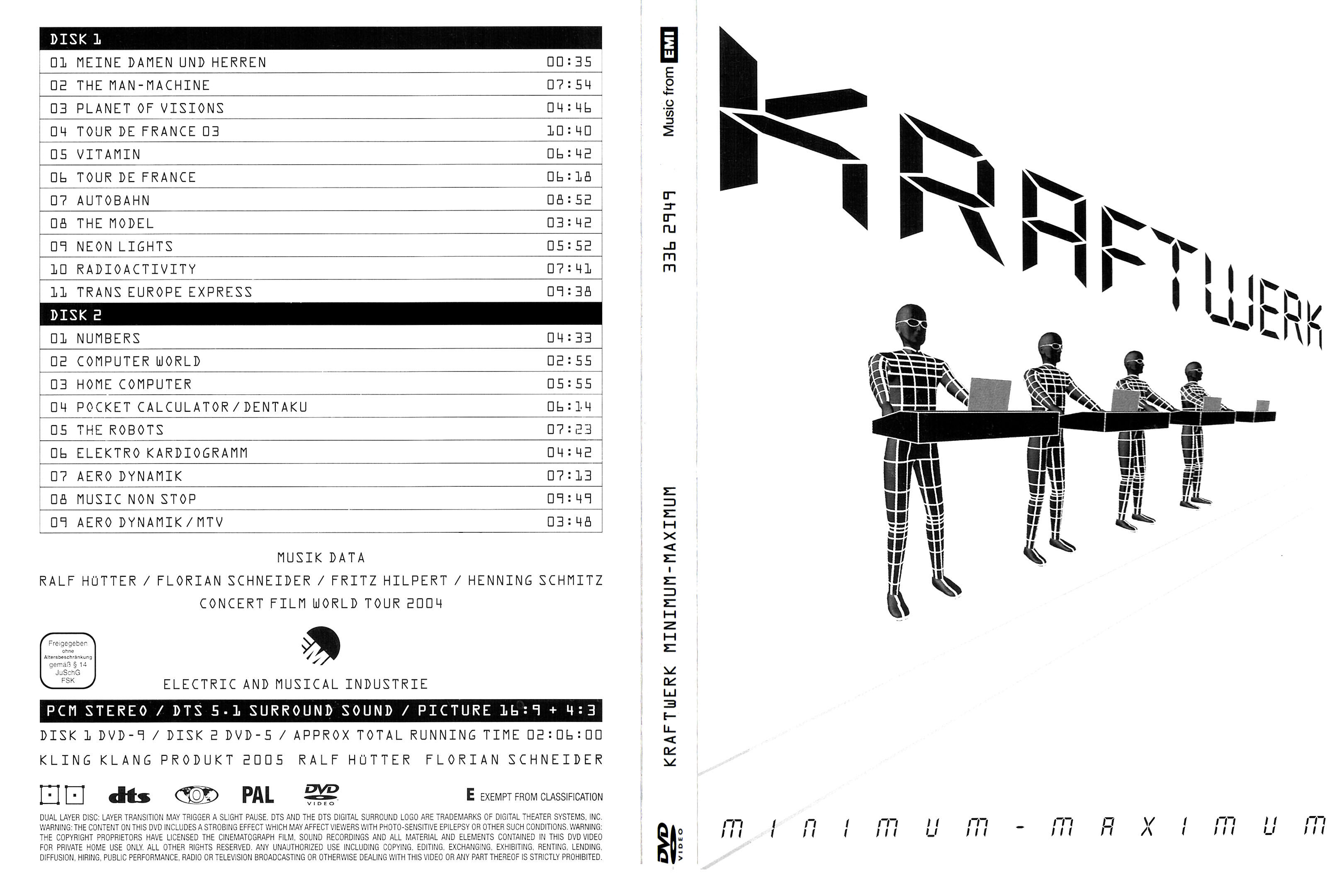 Jaquette DVD Kraftwerk Minimum - Maximum