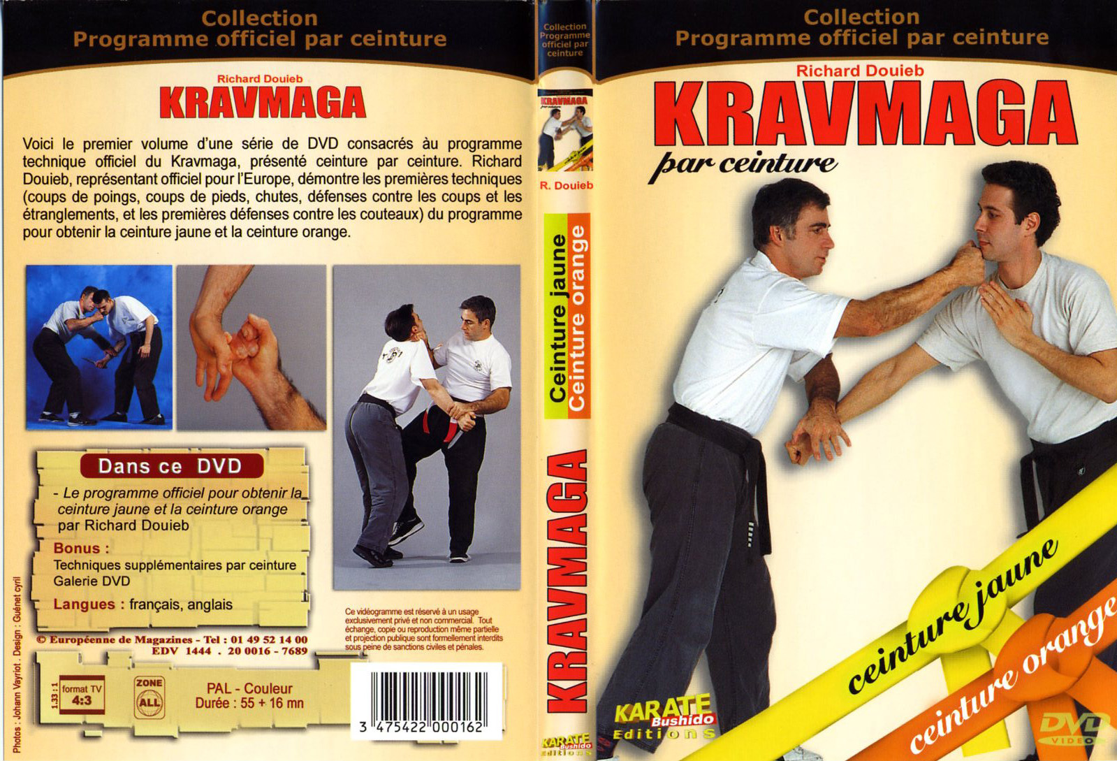Jaquette DVD Kravmaga par ceinture - ceinture jaune orange