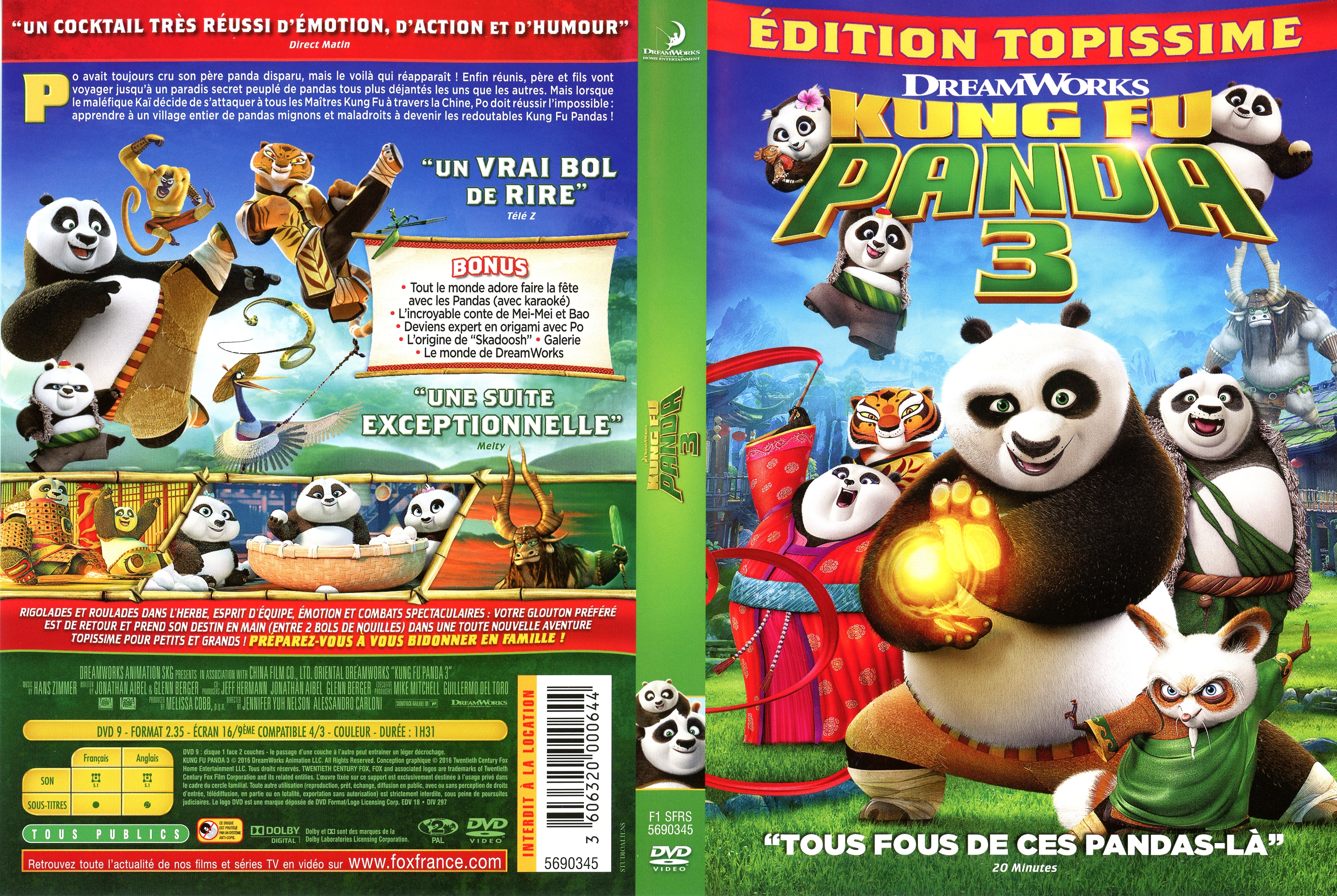 Jaquette DVD Kung Fu Panda 3