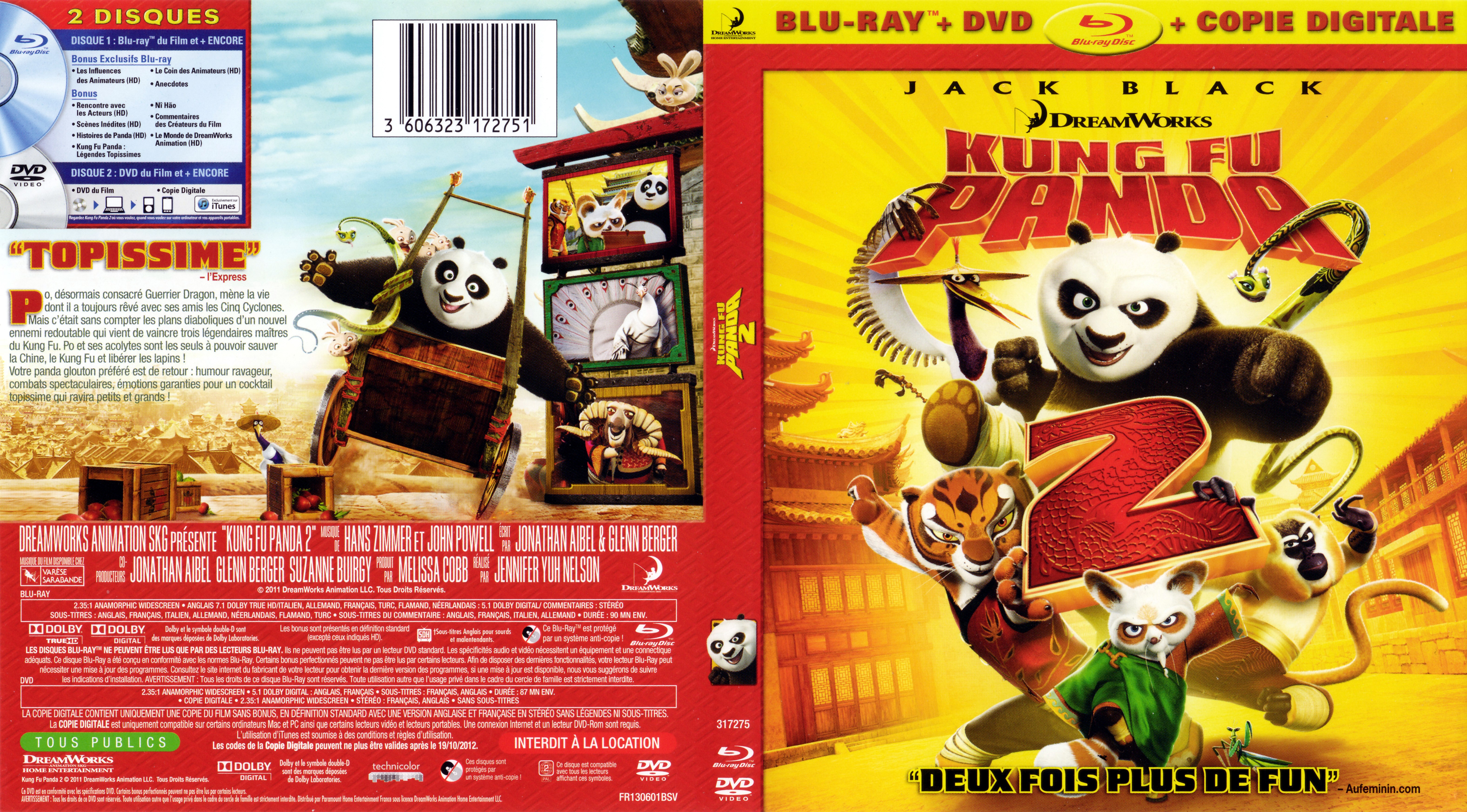 Jaquette DVD Kung fu panda 2 (BLU-RAY) v2