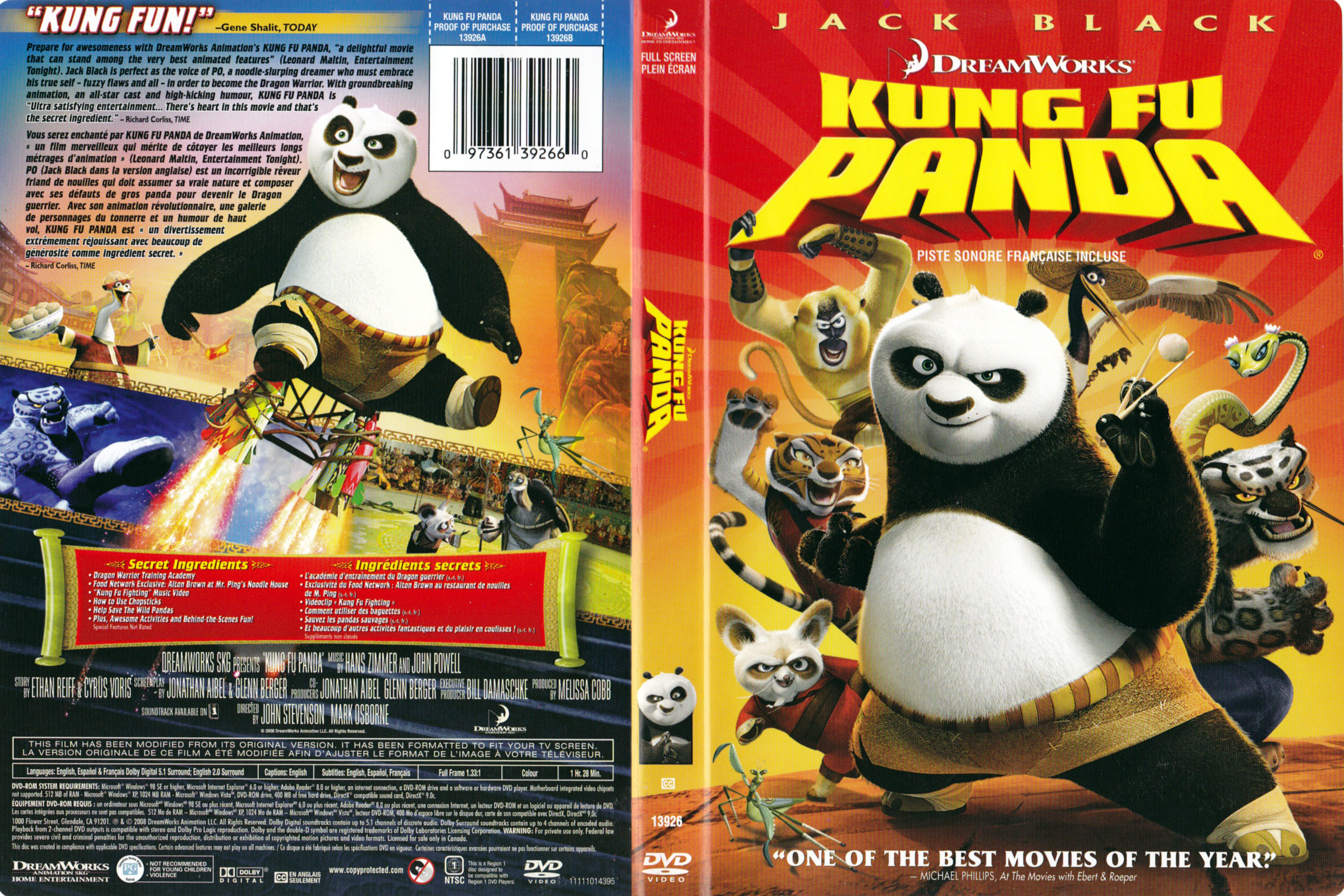 Jaquette DVD Kung fu panda (Canadienne)