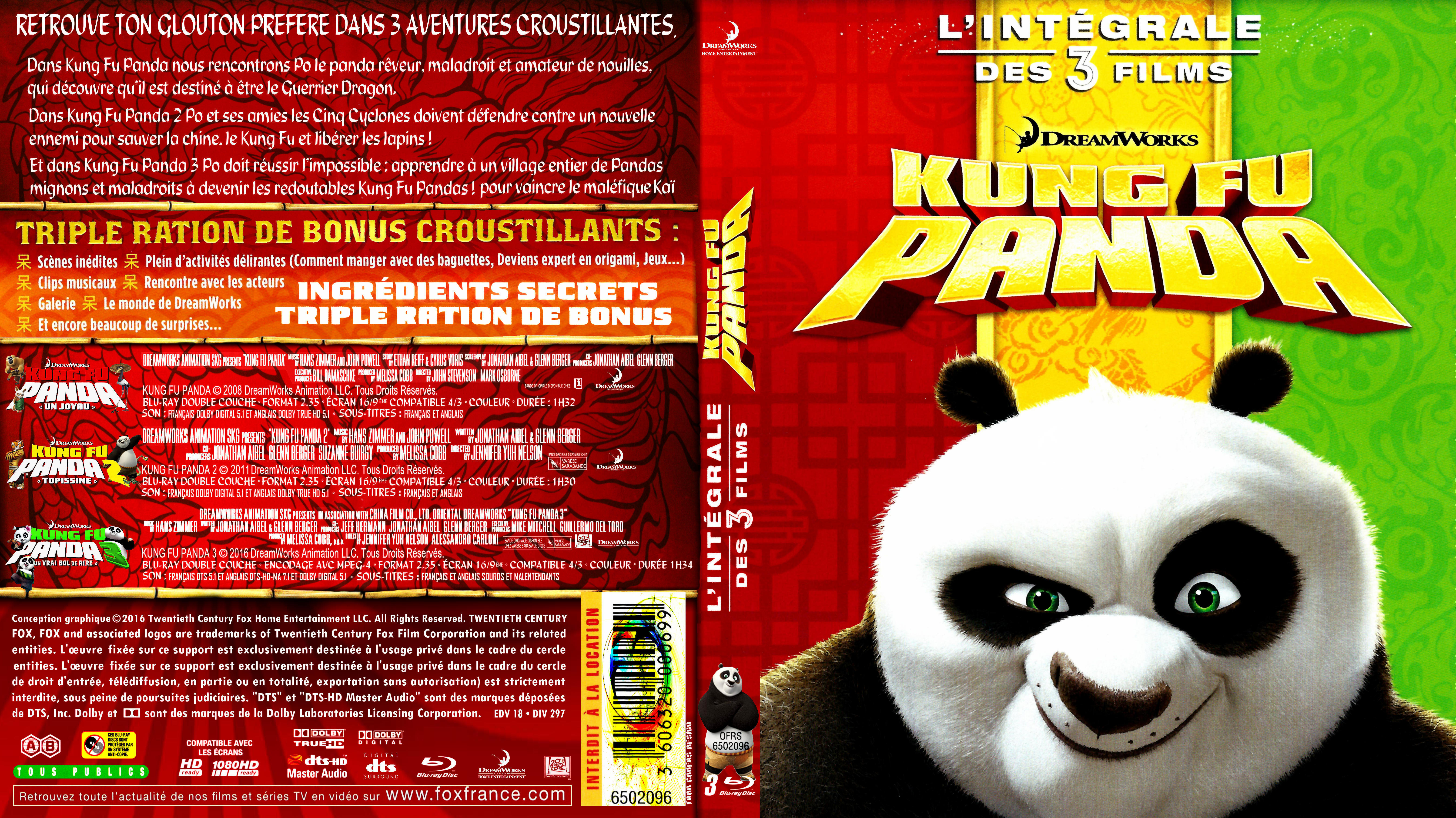Jaquette DVD Kung fu panda coffret custom (BLU-RAY)