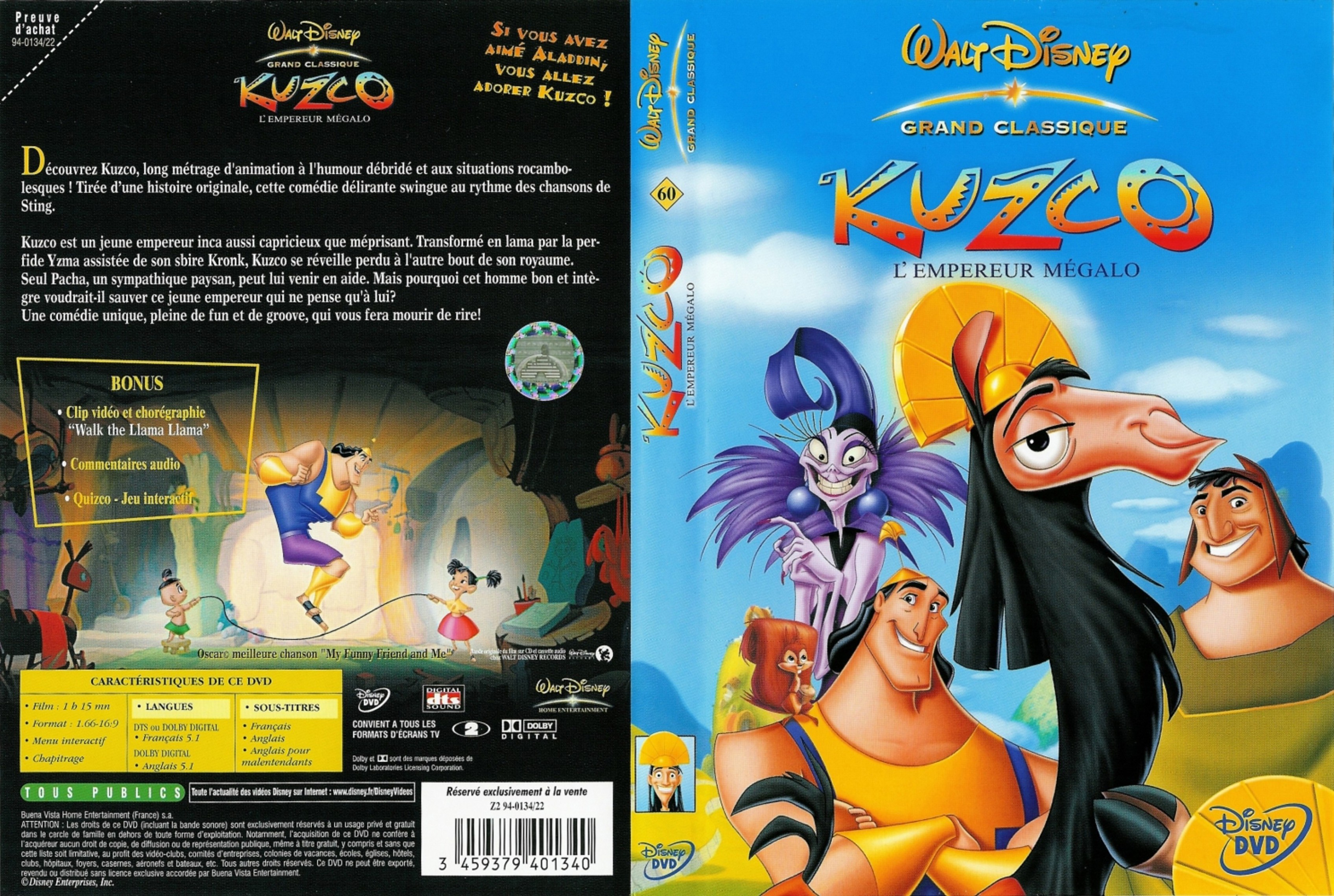 Jaquette DVD Kuzco v2