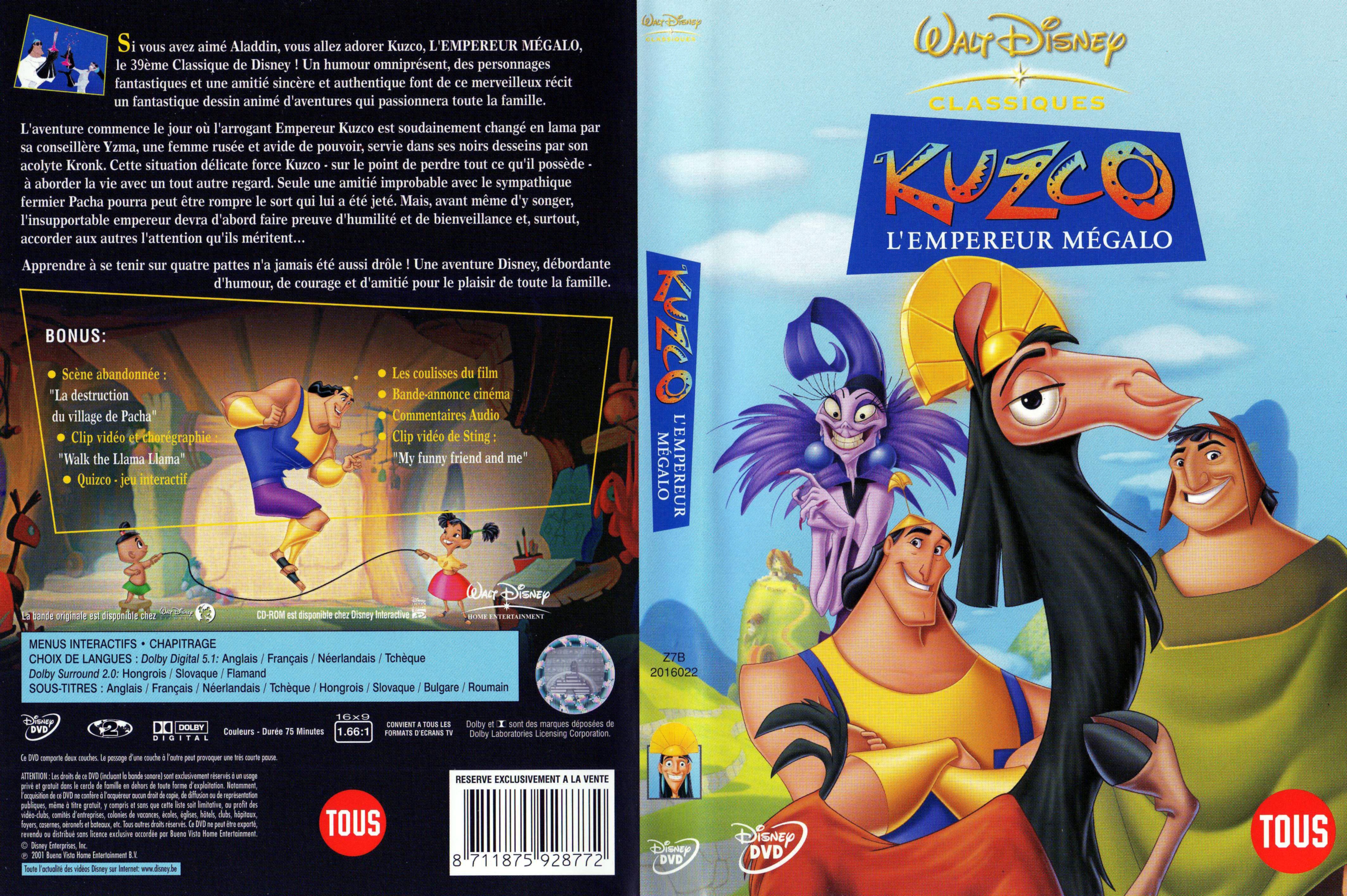 Jaquette DVD Kuzco v3