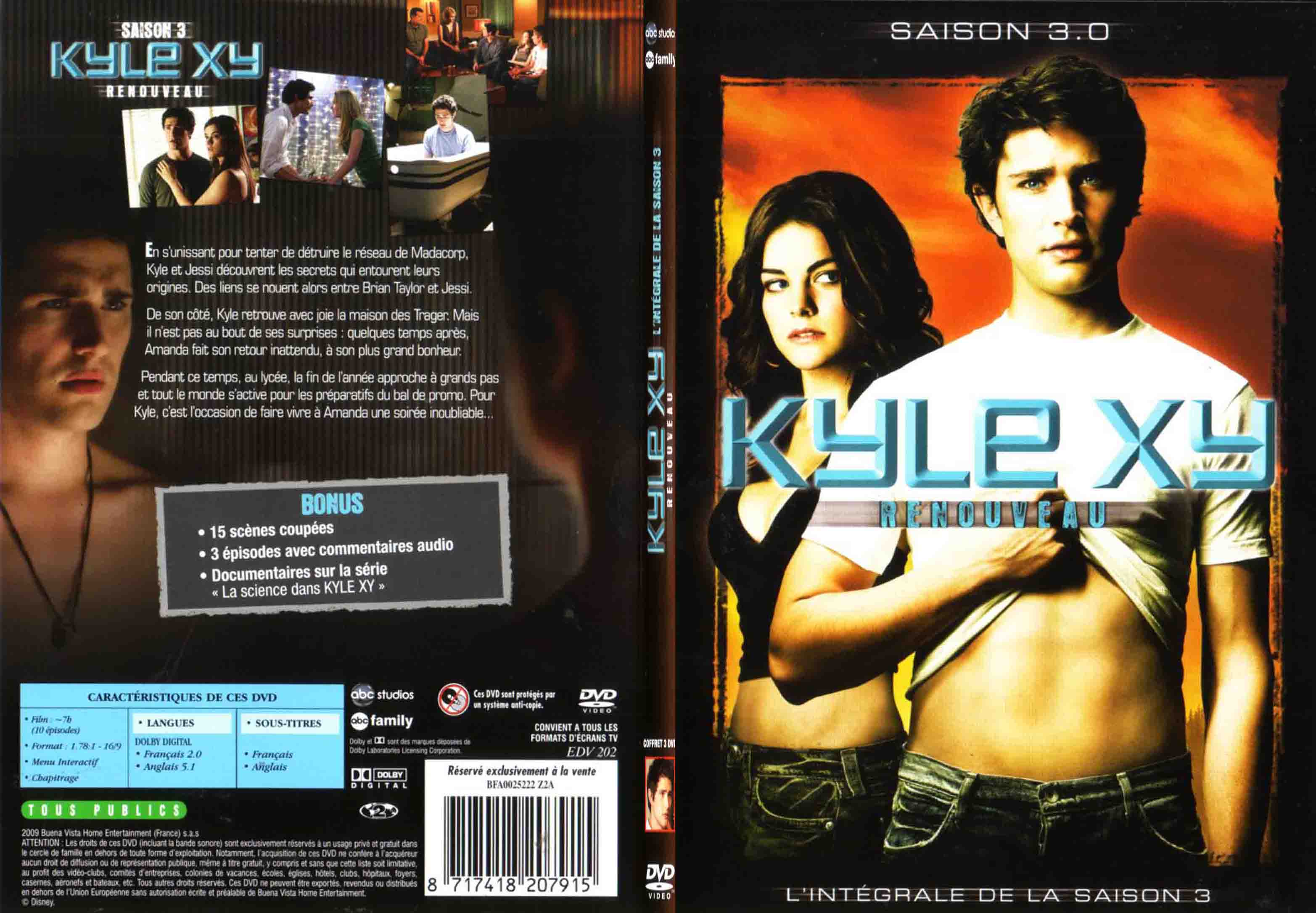 Jaquette DVD Kyle XY Saison 3 COFFRET - SLIM
