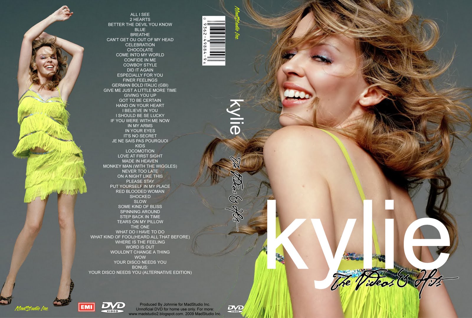 Jaquette DVD Kylie Minogue Full videographie 1987-2008 custom