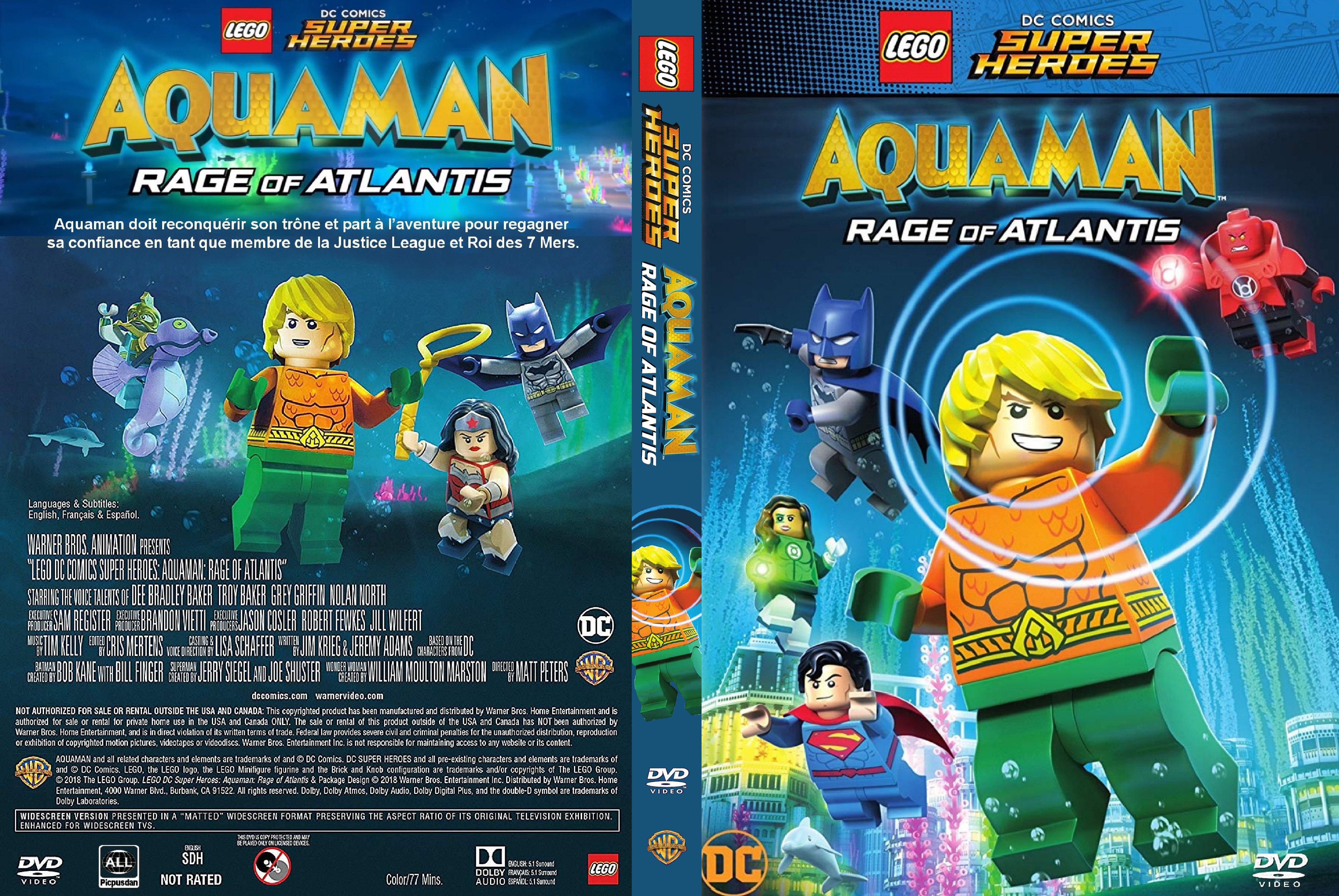 Jaquette DVD LEGO DC Comics Super Heroes Aquaman Rage of Atlantis custom