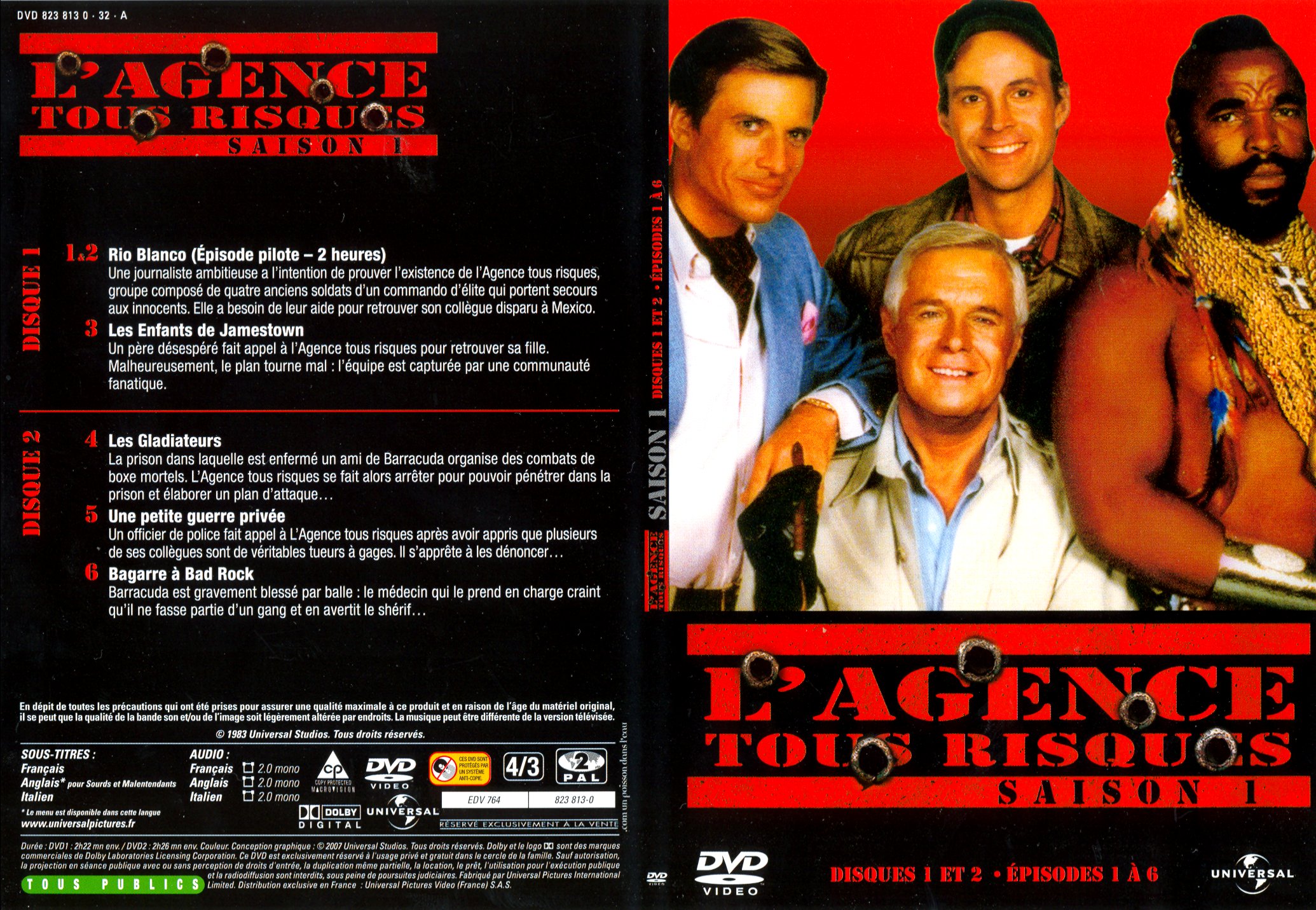 Jaquette DVD de Lagence tous risques saison 1 DVD 1 - Cin��ma Passion