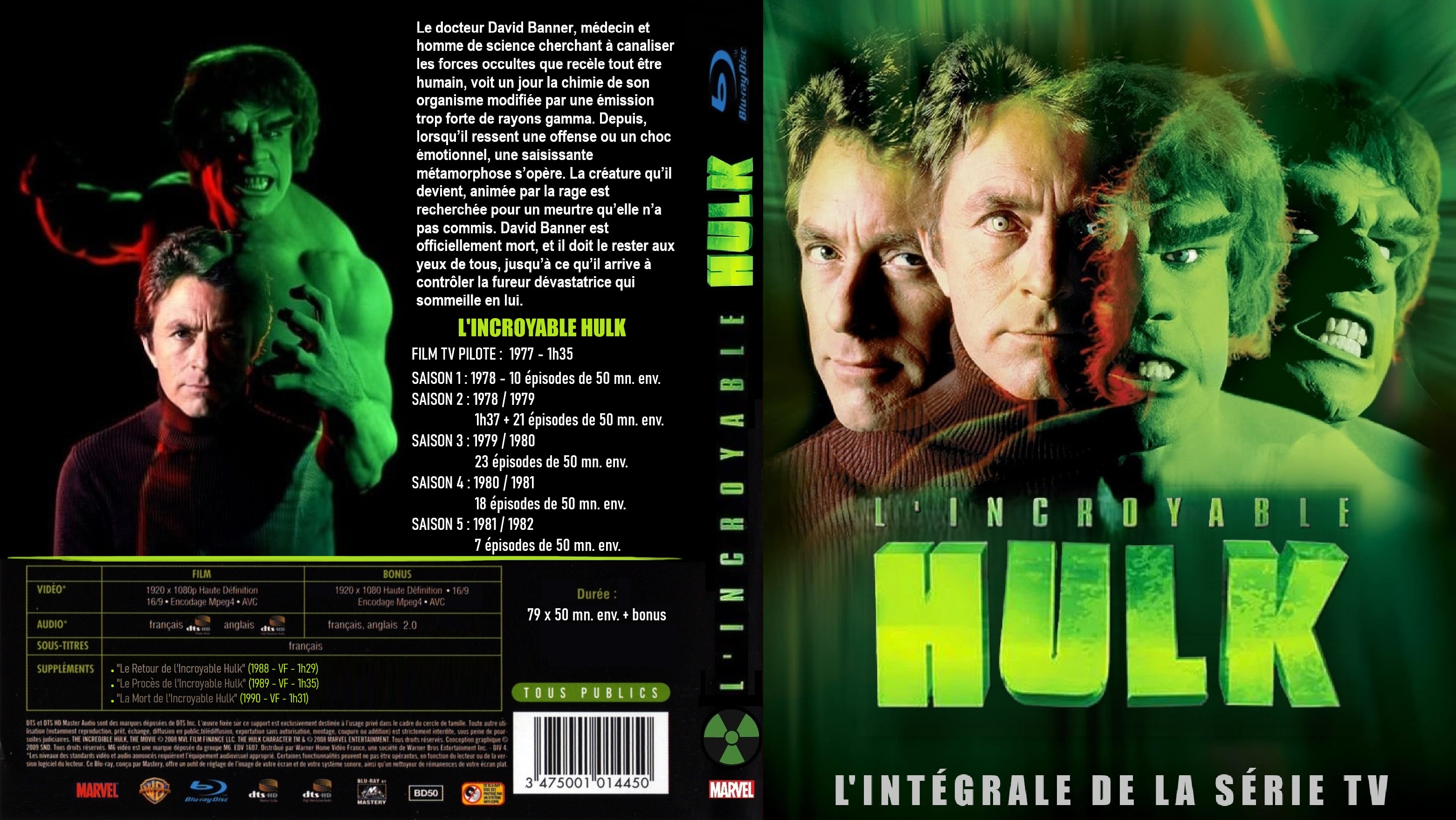 Jaquette DVD L incroyable Hulk  serie TV  BLU RAY custom