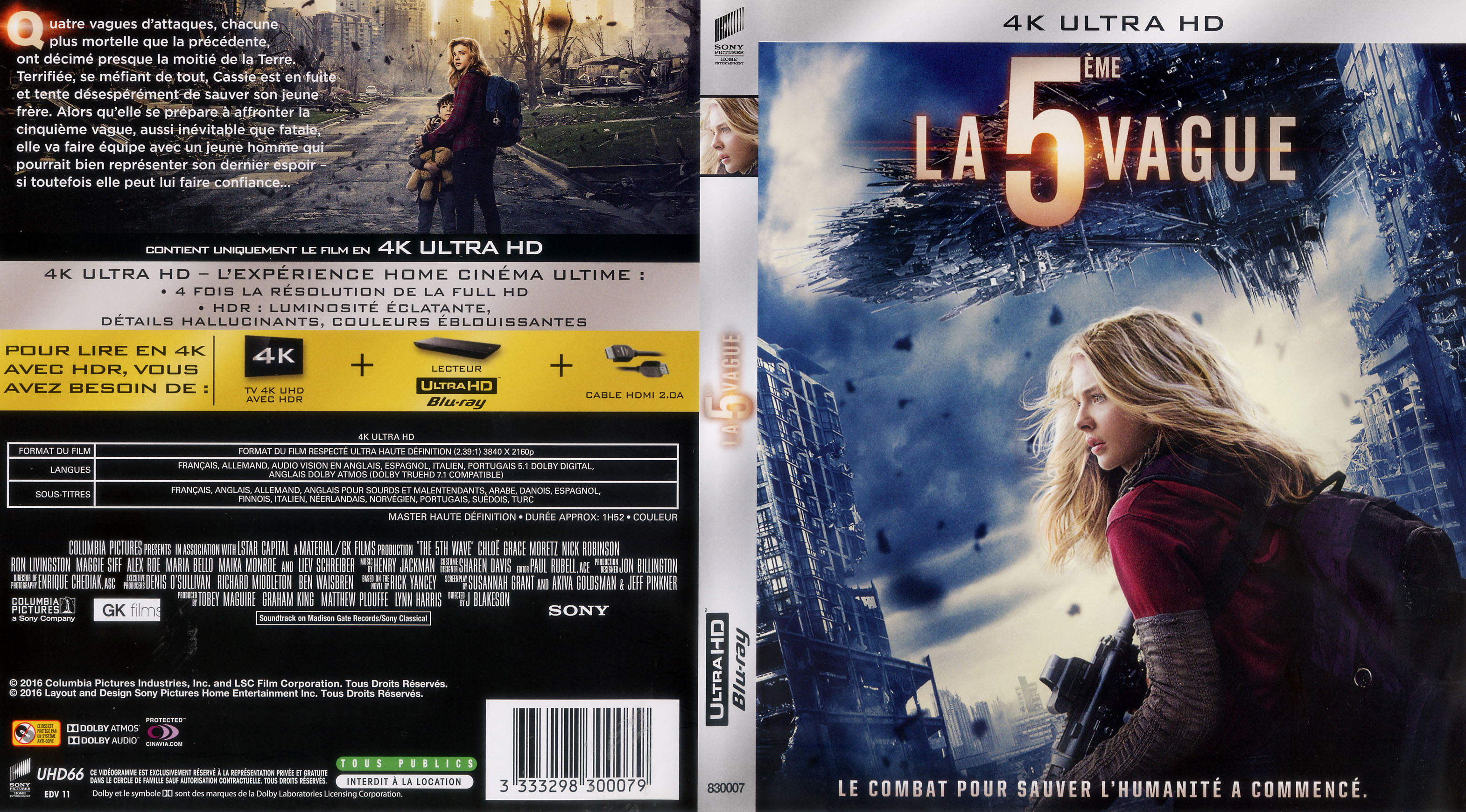 Jaquette DVD La 5me vague 4K (BLU-RAY)