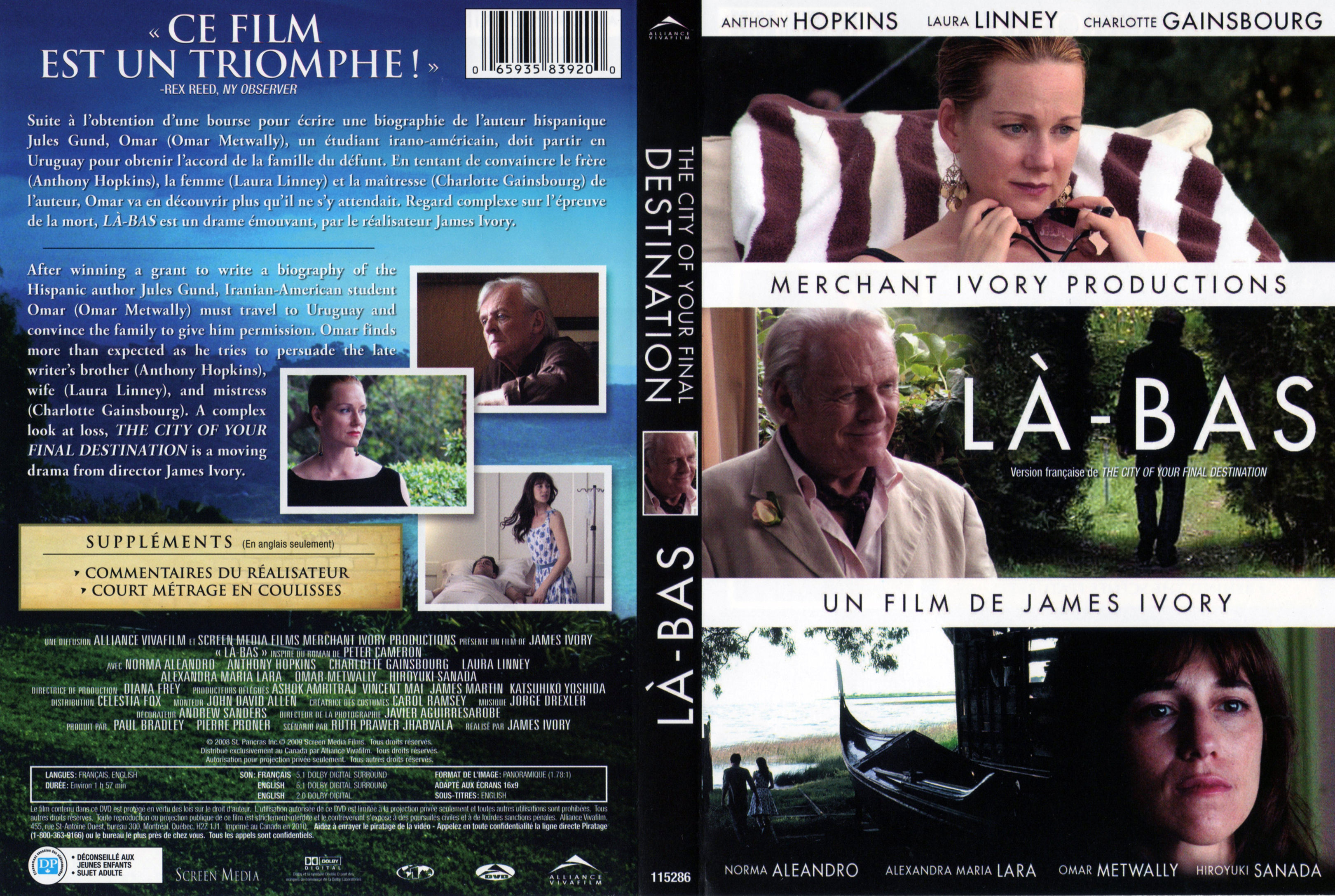 Jaquette DVD L-Bas (Canadienne)