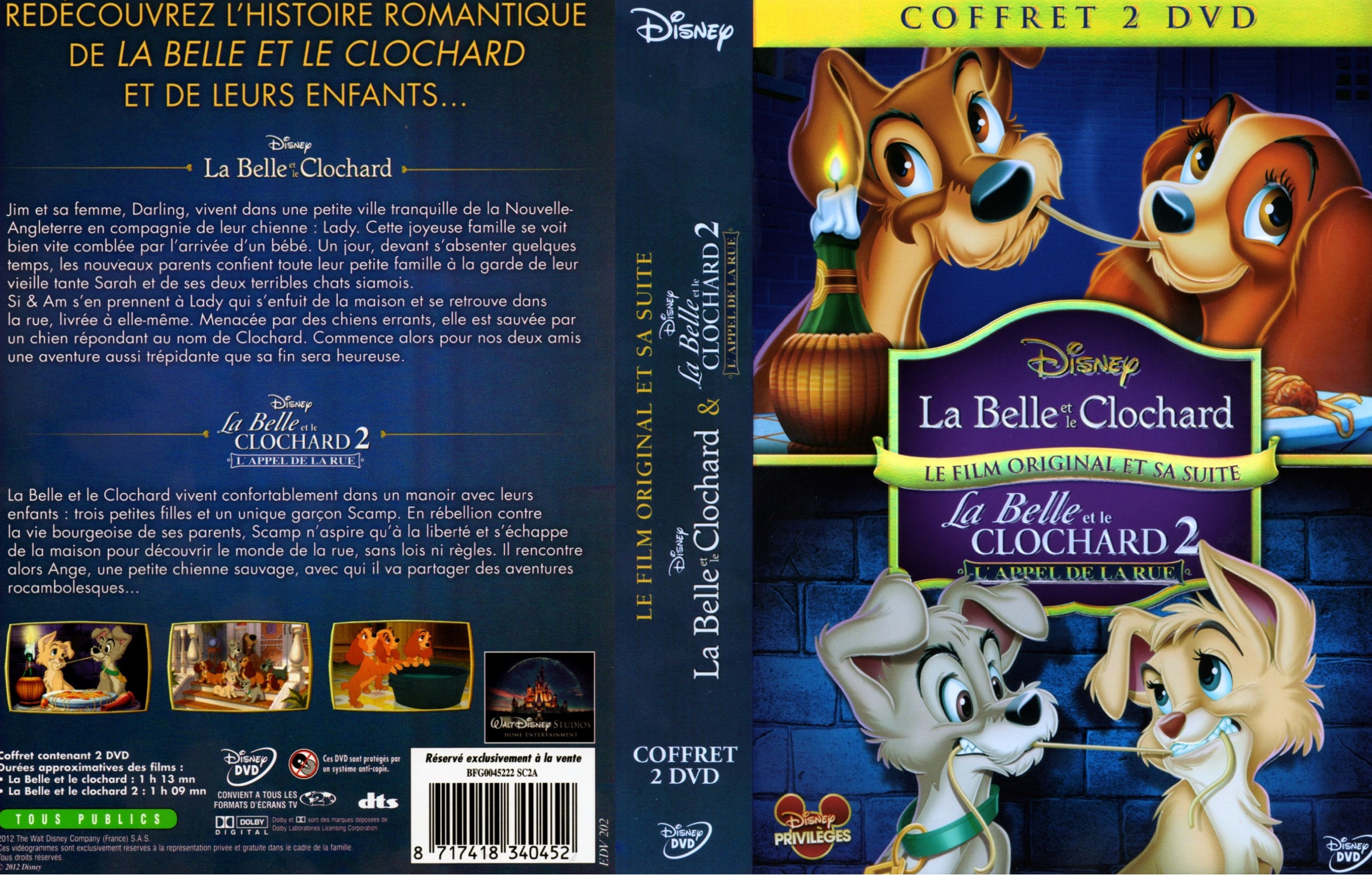 Jaquette DVD La Belle et le Clochard 1 & 2