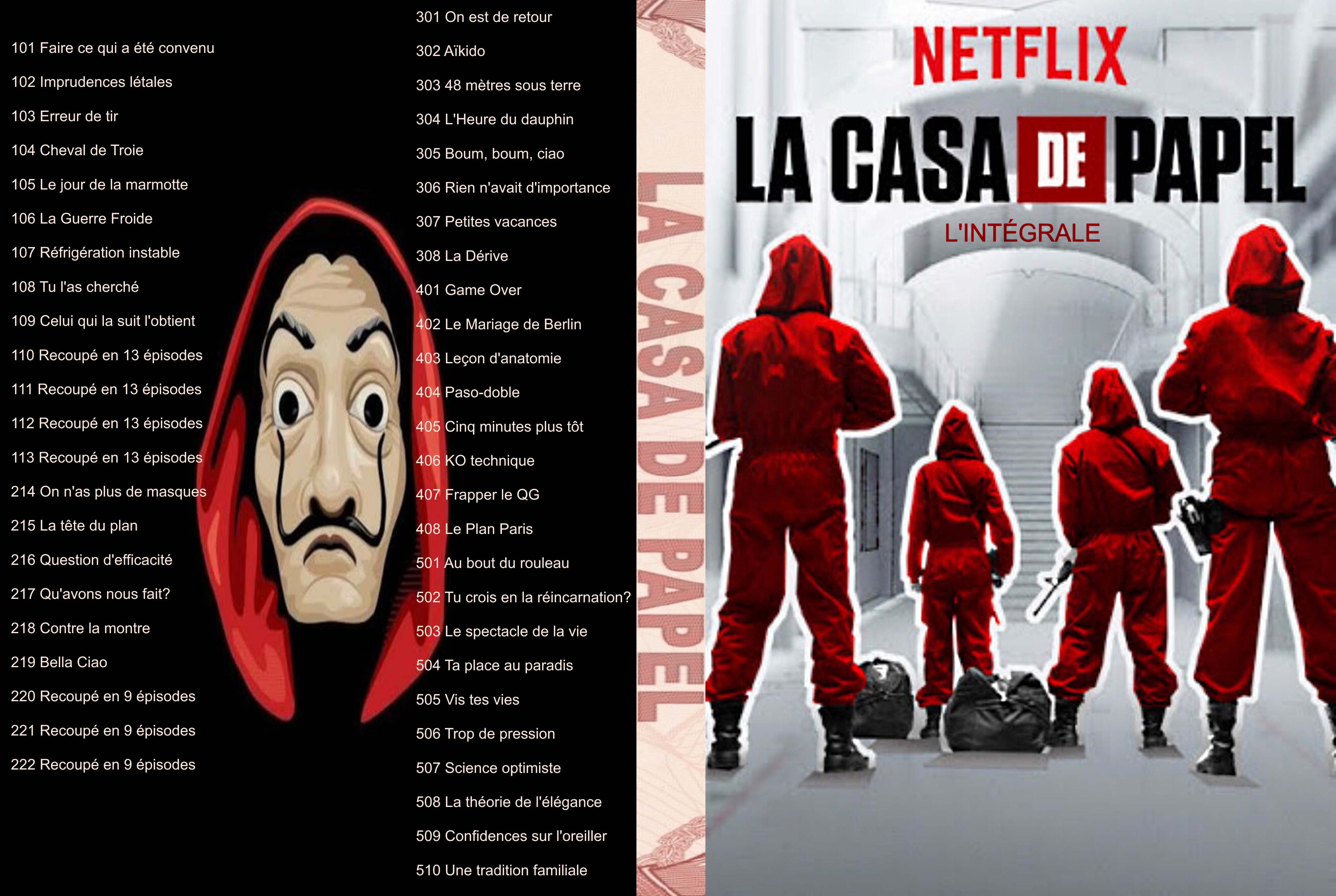 Jaquette DVD La Casa de Papel Intgrale custom