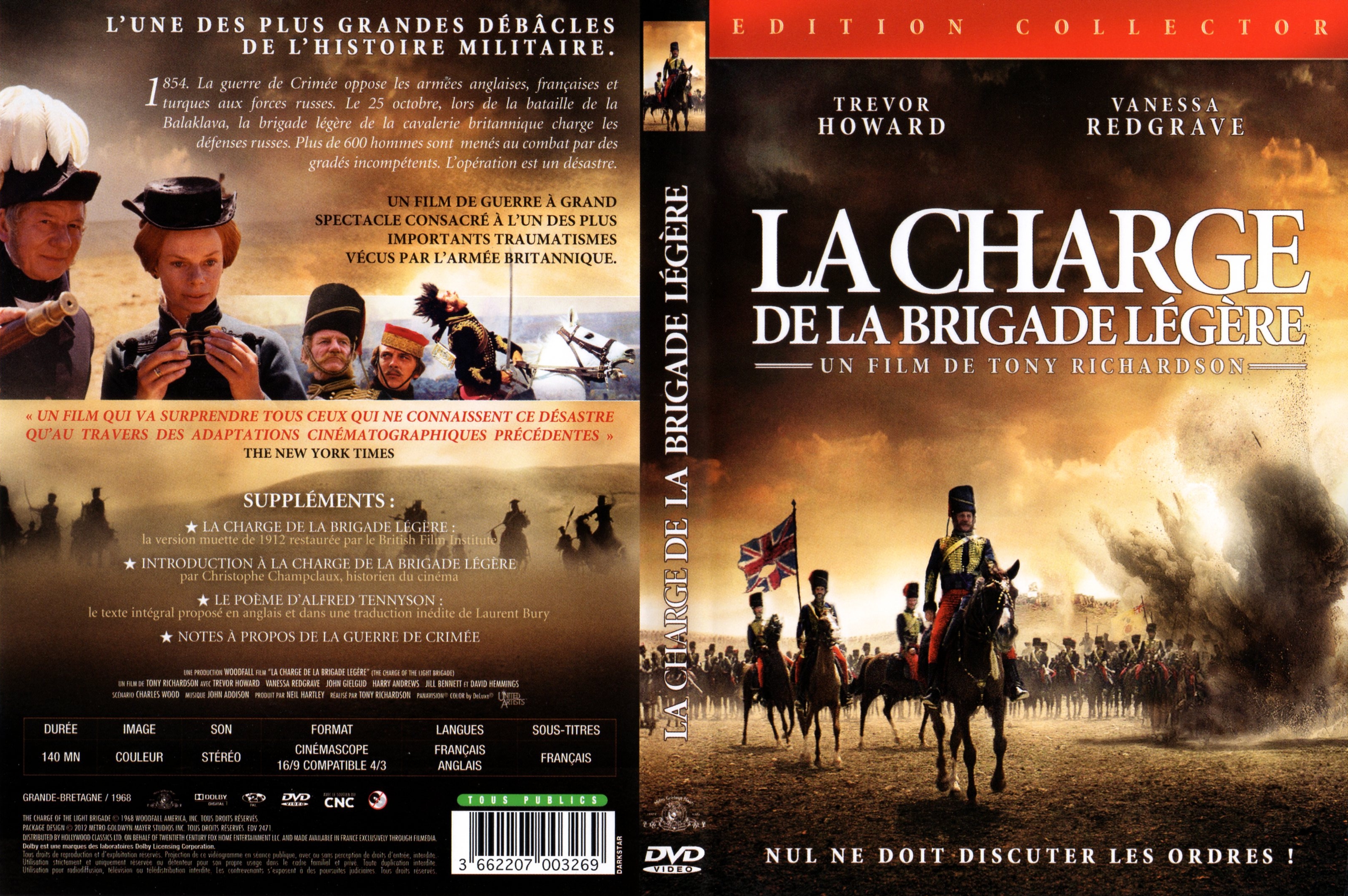 Jaquette DVD La Charge de la Brigade Lgre (1968)